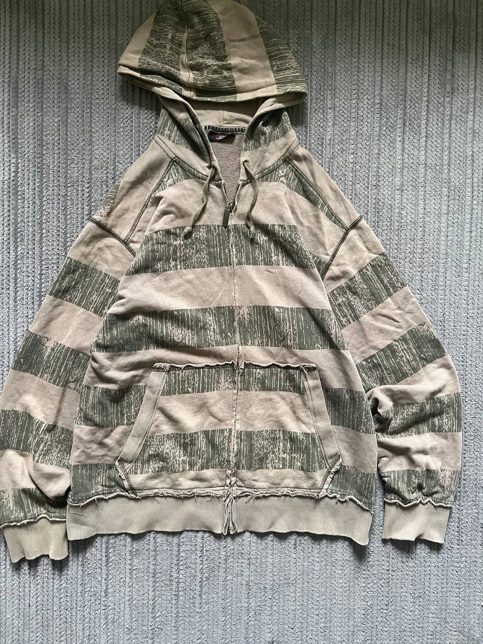 Japanese Brand × Vintage Vintage Y2K Active Stripe Patchwork Faded Baggy Opium Hoodie Size US L / EU 52-54 / 3 - 6 Thumbnail