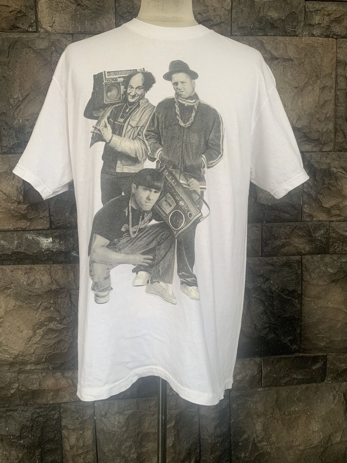 RUN DMC × Rap Tees × Vintage Vintage The Three Stooges Parody Run DMC T shirt Size US L / EU 52-54 / 3 - 1 Thumbnail