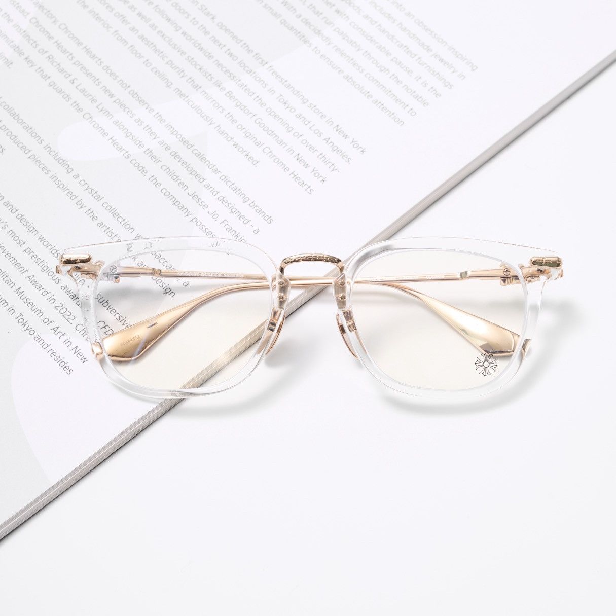 Chrome Hearts CHROME HEARTS CLOACO CRYSTAL/ GOLD PLATED GLASSES Size ONE SIZE - 6 Thumbnail