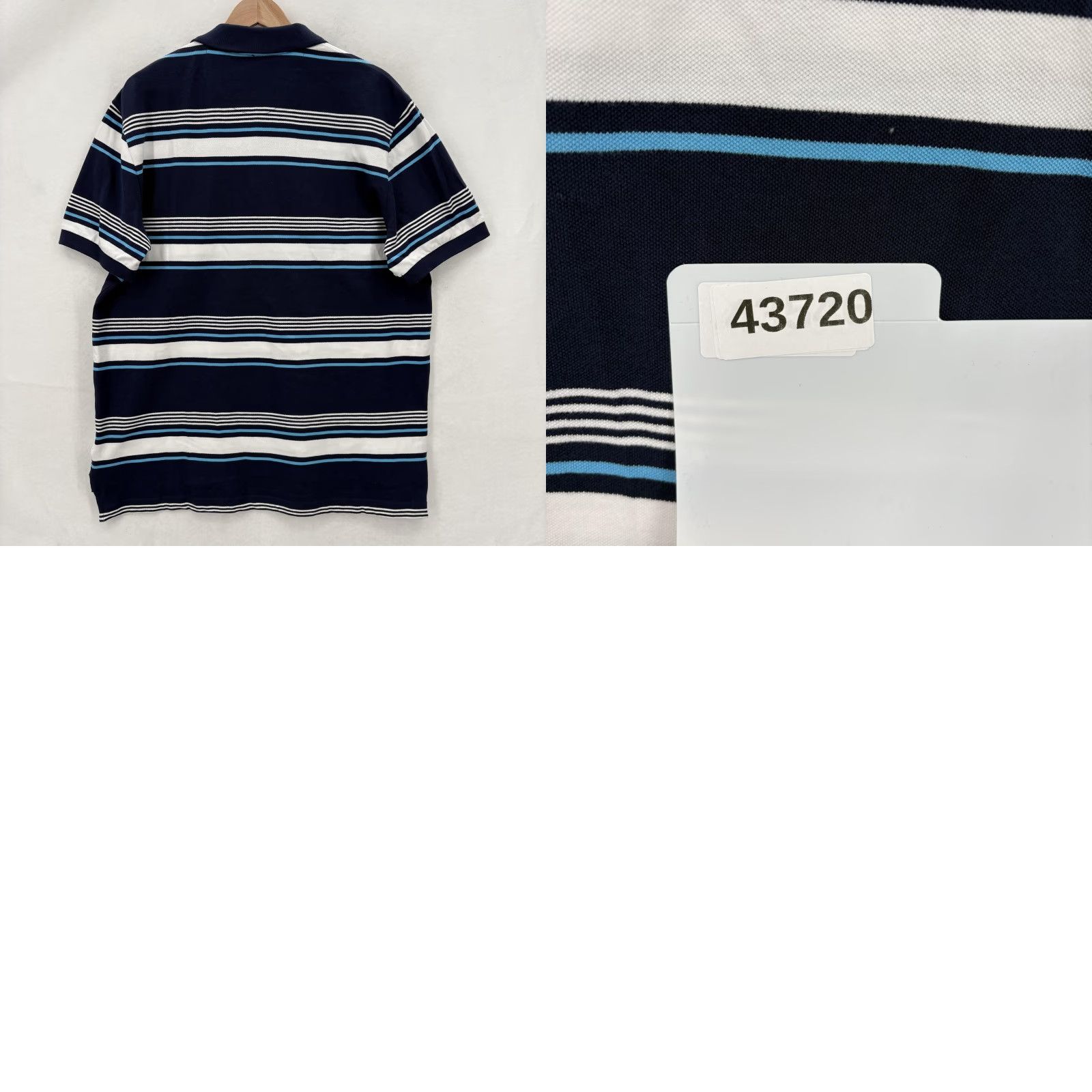 Chaps Chaps Polo Shirt Mens L Navy Blue Stripe Stretch Short Sleeve Casual Size US L / EU 52-54 / 3 - 9 Thumbnail