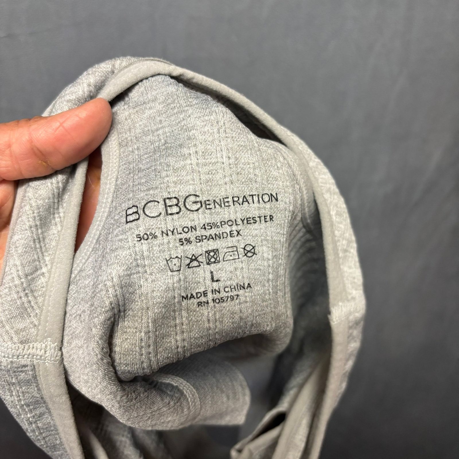 Other BCBG Generation Sports Bra Ribbed Padded Snap Button Gray Size ONE SIZE - 5 Thumbnail