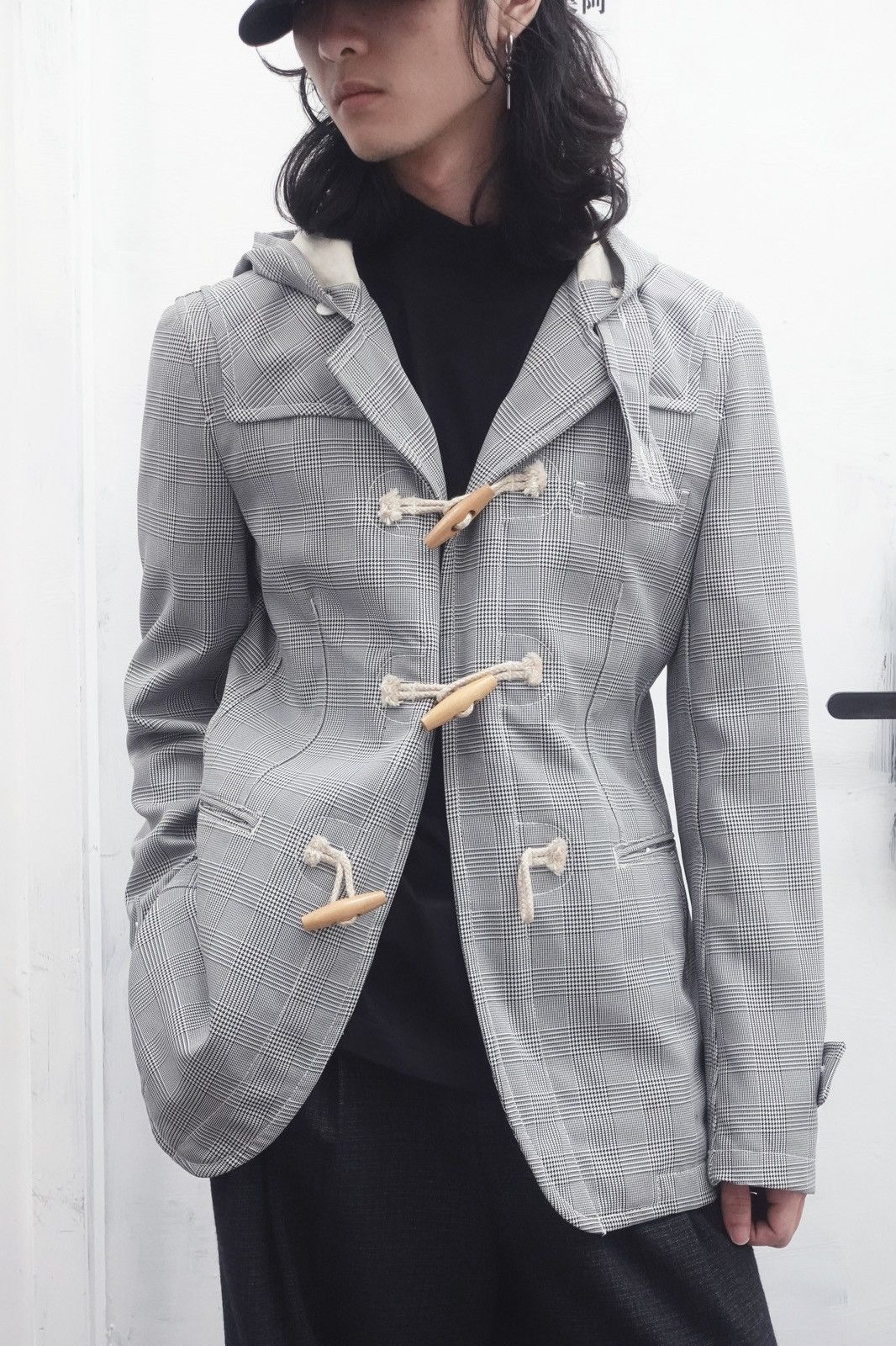 Comme des Garcons Homme Plus Comme Des Garçons | Prince of Wales Check Hooded Suit Jacket Size 48R - 1 Thumbnail