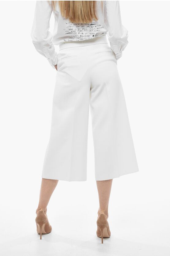 MSGM og1mm0724 Cropped Fit Pants in White Size 27" / US 4 / IT 40 - 2 Thumbnail