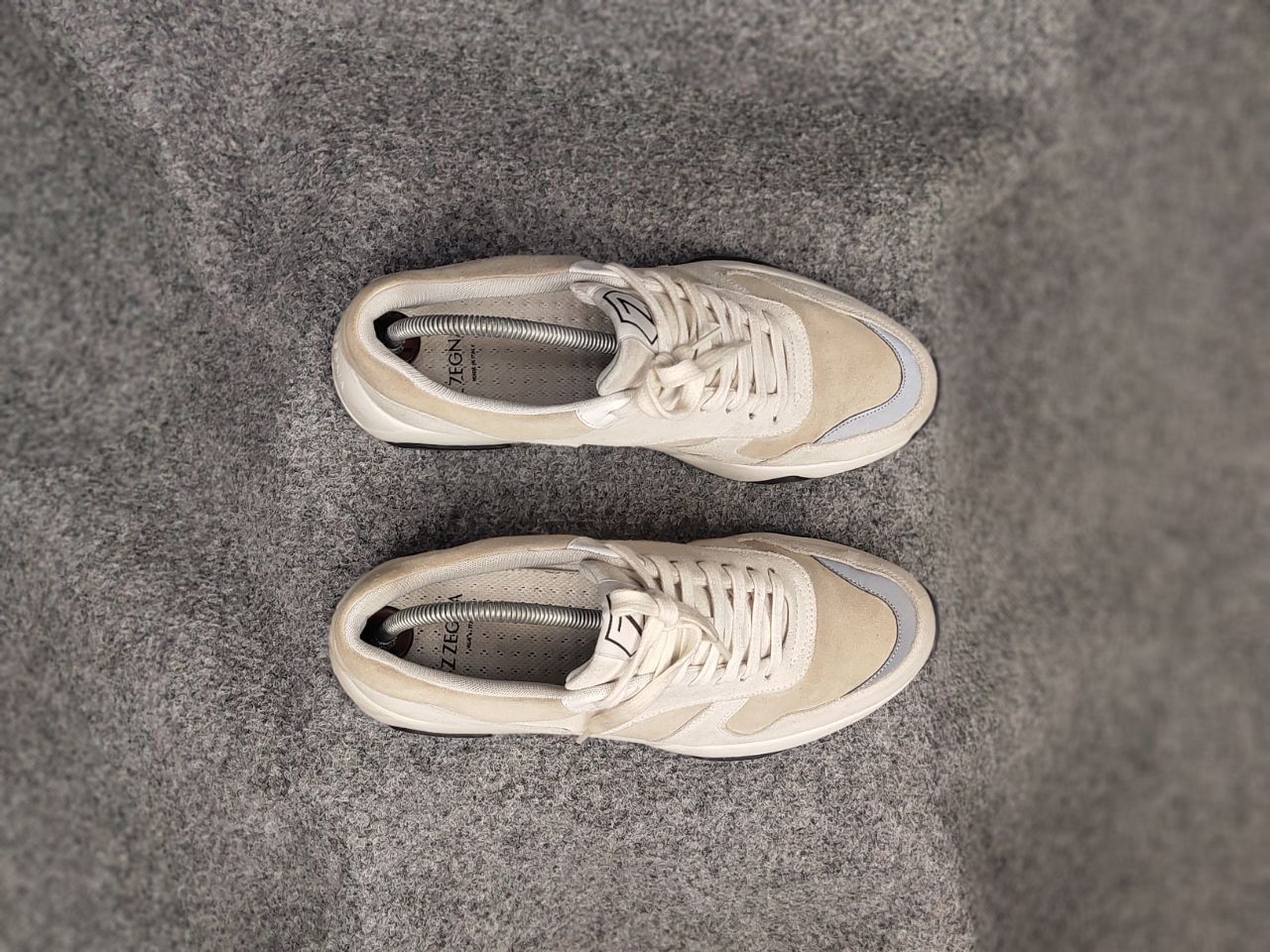 Z Zegna Z Zegna Design Suede Leather Beige low top Lace Up Sneakers Size US 9.5 / EU 42-43 - 3 Thumbnail