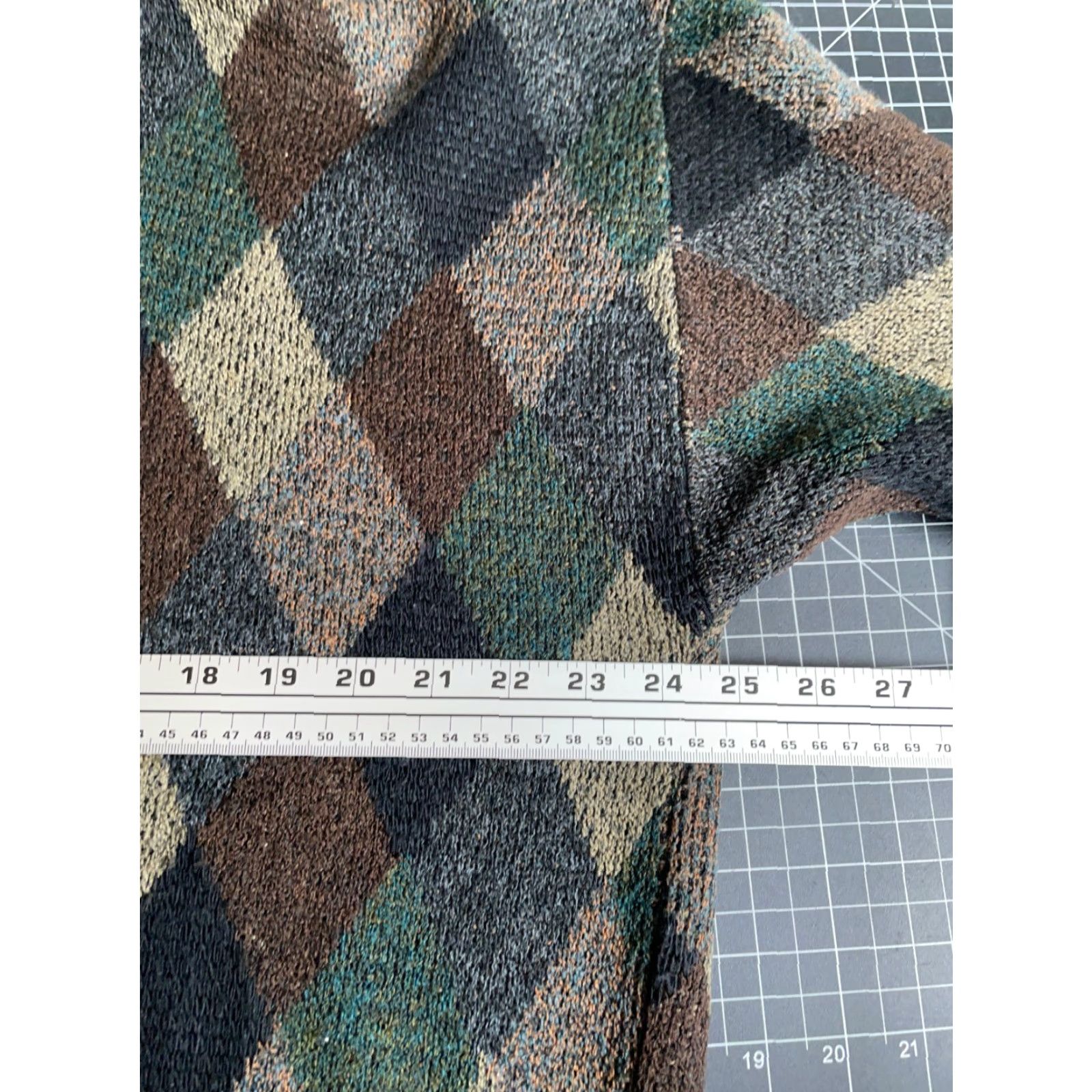 Vintage VINTAGE Protege Sweater Men XL Brown Green Argyle Diamond V-Neck USA Made Knit VTG Size US XL / EU 56 / 4 - 5 Thumbnail