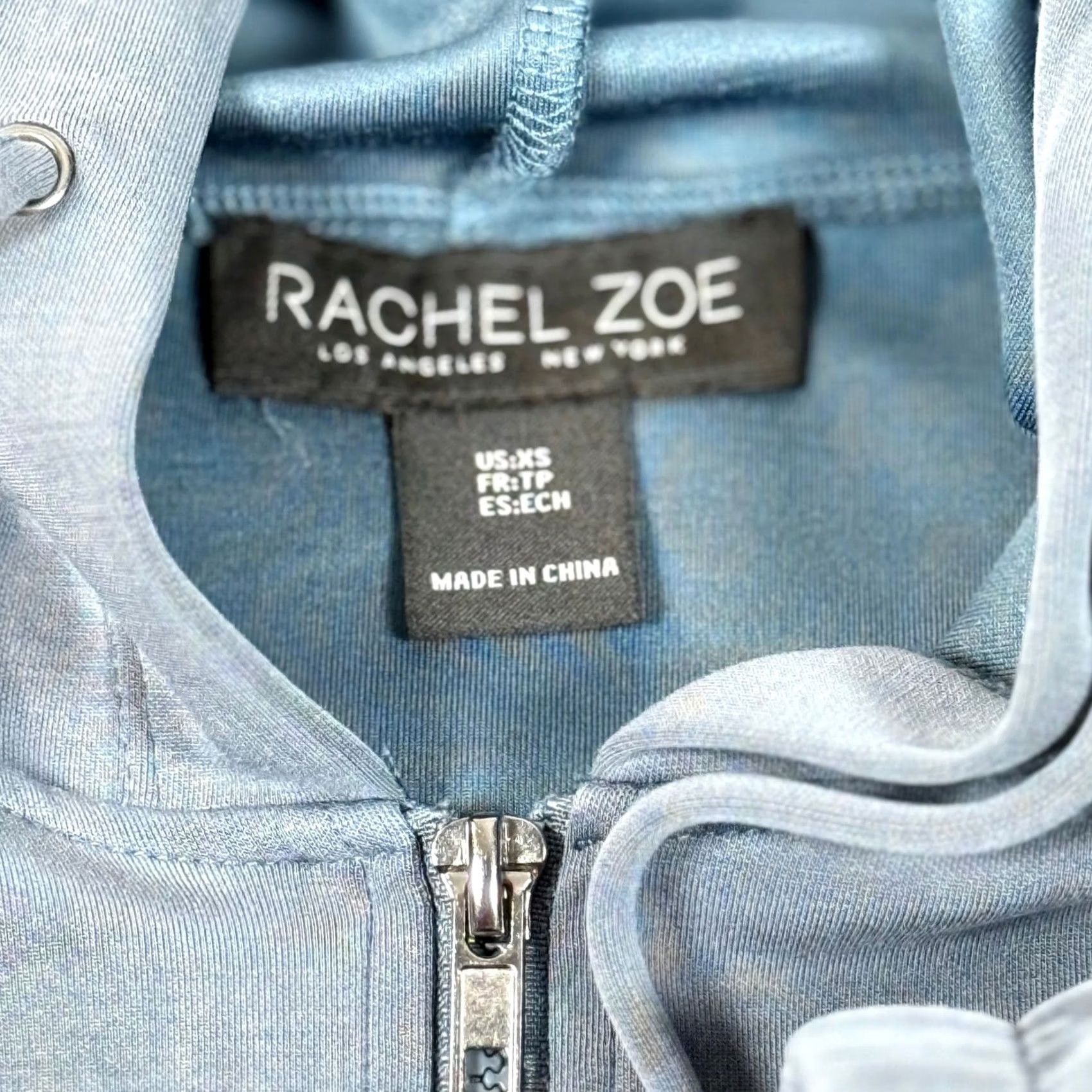 Rachel Zoe Rachael Zoe Hooded Pullover XS Greenish Gray Soft Lightweight Quarter Zip Lounge Size XS / US 0-2 / IT 36-38 - 2 Thumbnail