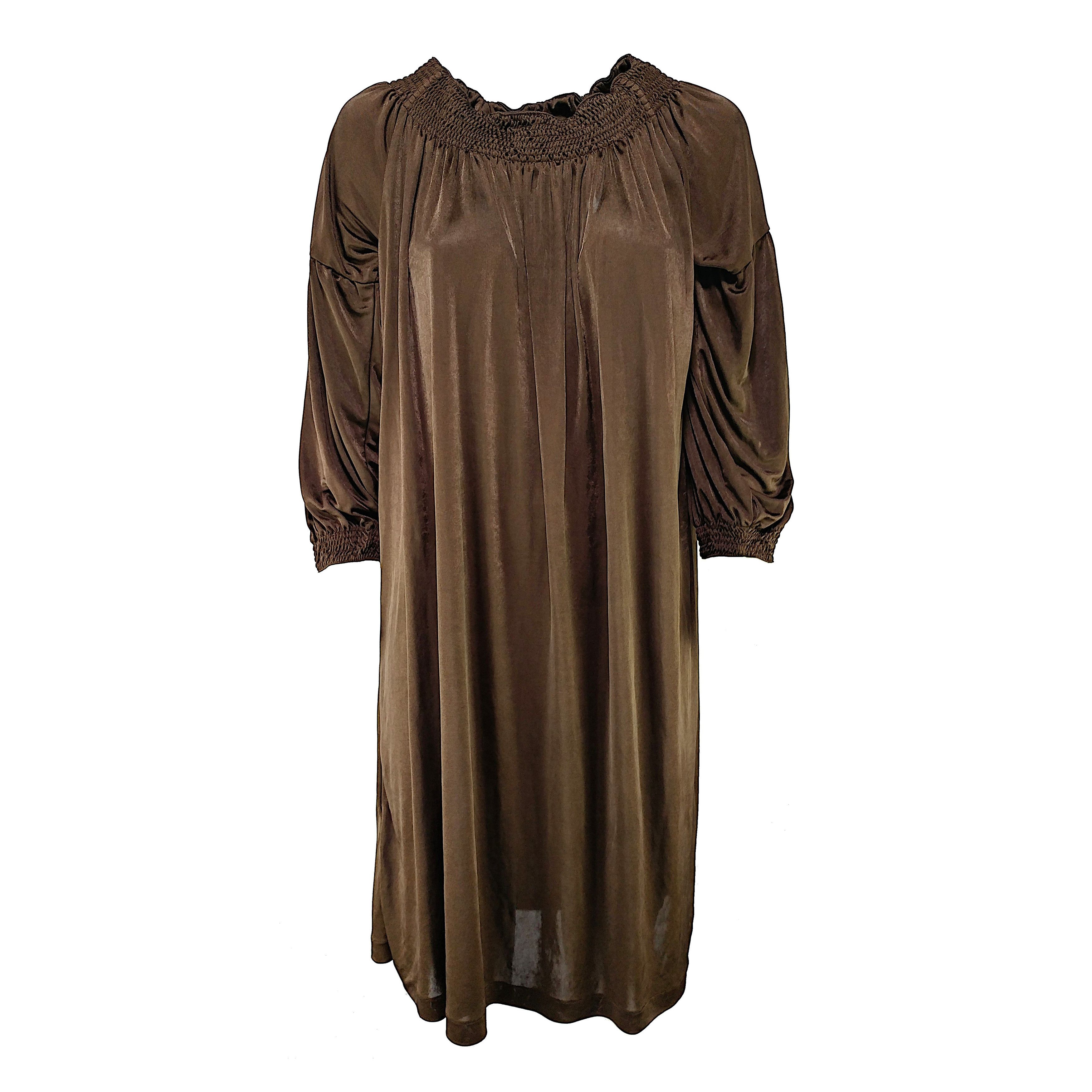 Vintage Y2K Smocked Dress - Brown Crushed Velvet Archive