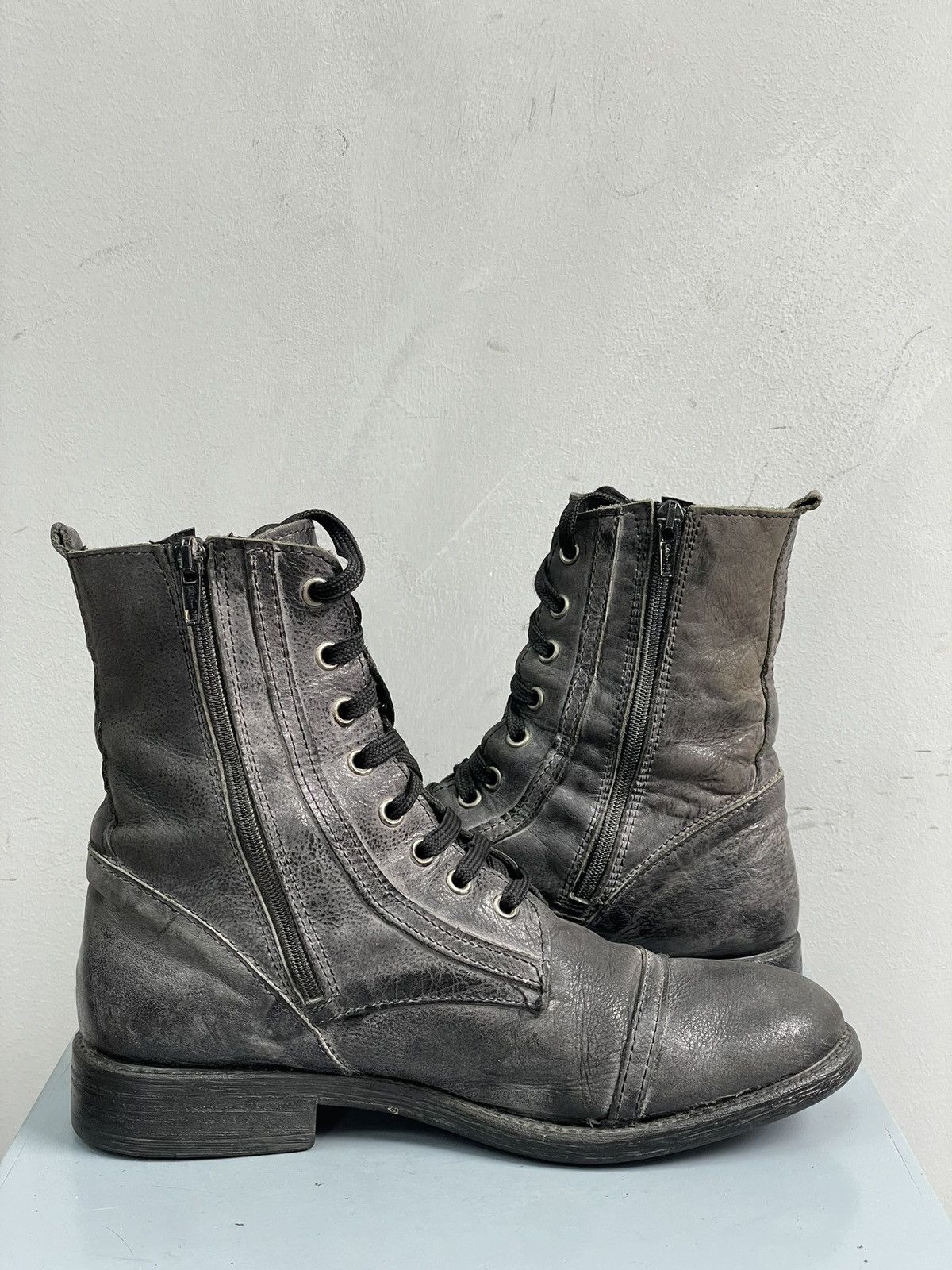 Dirk Bikkembergs Rare combat Bikkembergs style boots washed leather 90s Size US 8 / IT 38 - 6 Thumbnail