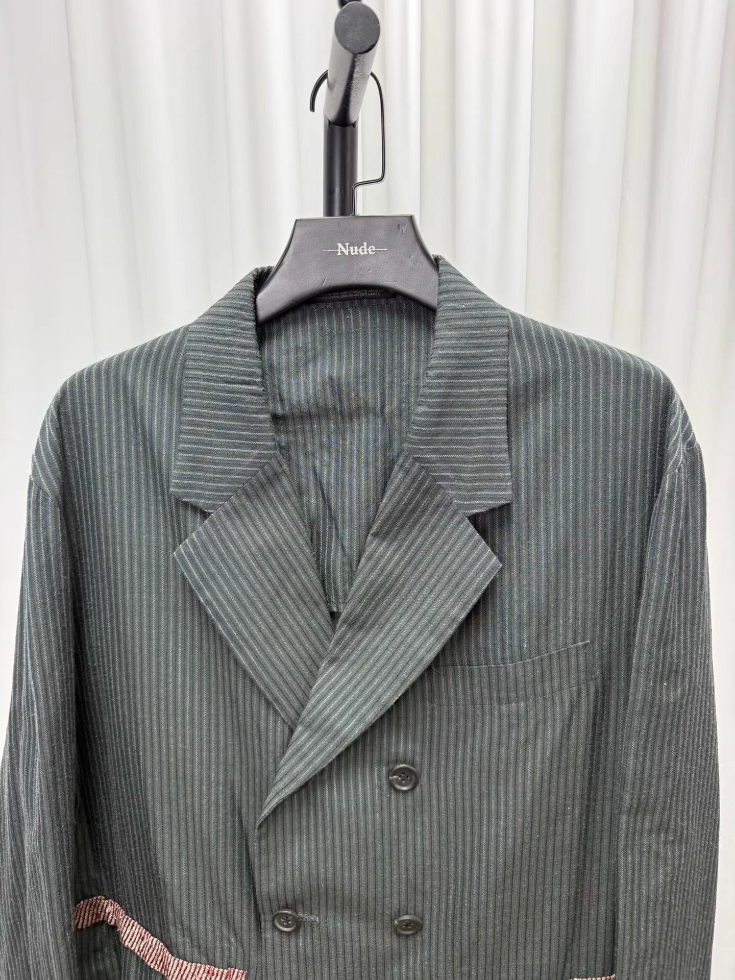 Yohji Yamamoto yohji yamamoto pour homme 96SS Loose Striped Wool Jacket K20 Size US S / EU 44-46 / 1 - 3 Thumbnail