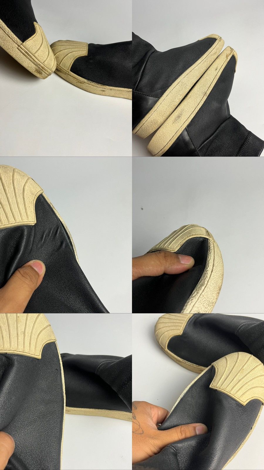 Adidas × Rick Owens Rick Owens x Adidas Superstar Stretch Boot - Black Leather Size US 9 / EU 42 - 13 Thumbnail