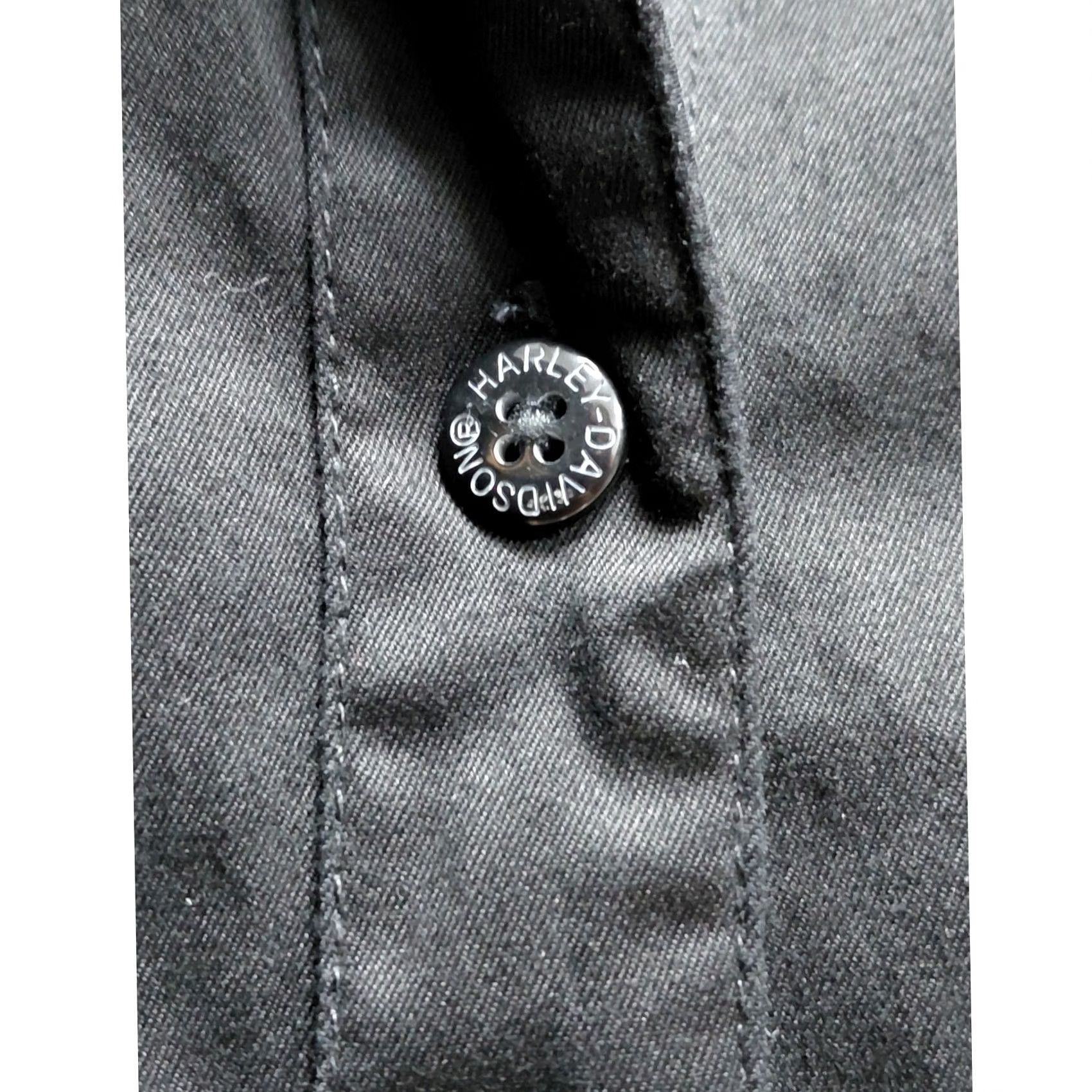 Harley Davidson Harley-Davidson Shirt XL Black Embroidered Button-Up Long Sleeve Solid Size US XL / EU 56 / 4 - 5 Thumbnail