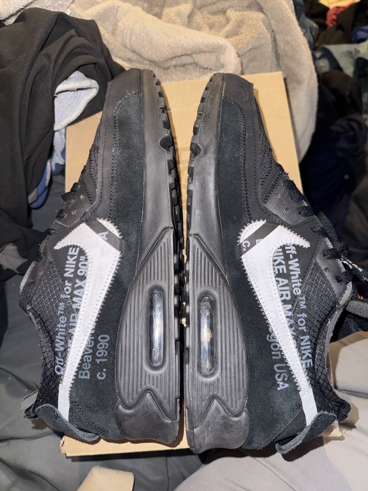 Nike × Off-White Nike x Off-White Air Max 90 Black 10.5 Size US 10.5 / EU 43-44 - 7 Thumbnail