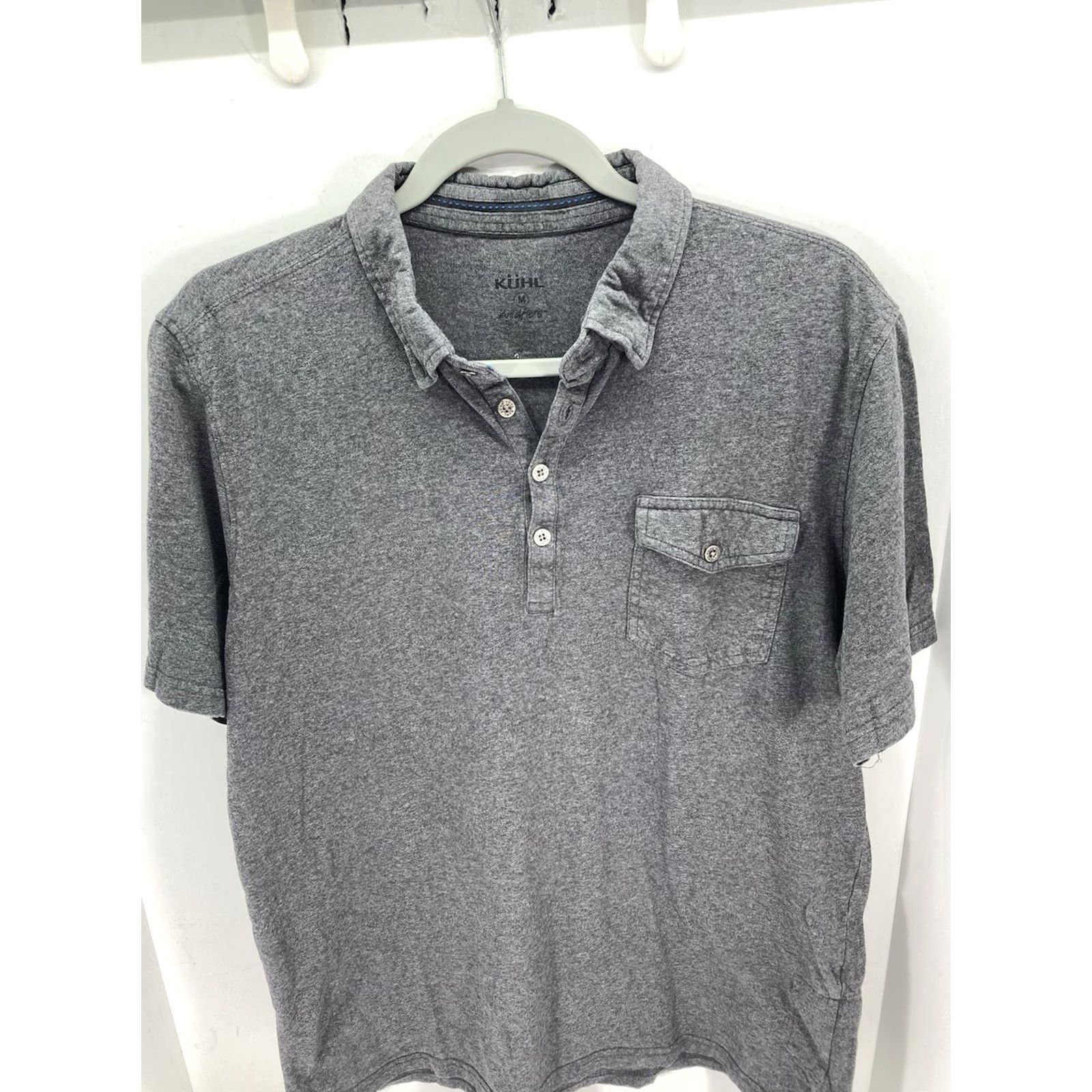 Vintage Kuhl Polo Shirt Men M Gray Short Sleeve Button Pocket Pullover Collared 24 Inch Chest 27 Inch Shoulders to Waist Size US M / EU 48-50 / 2 - 2 Thumbnail