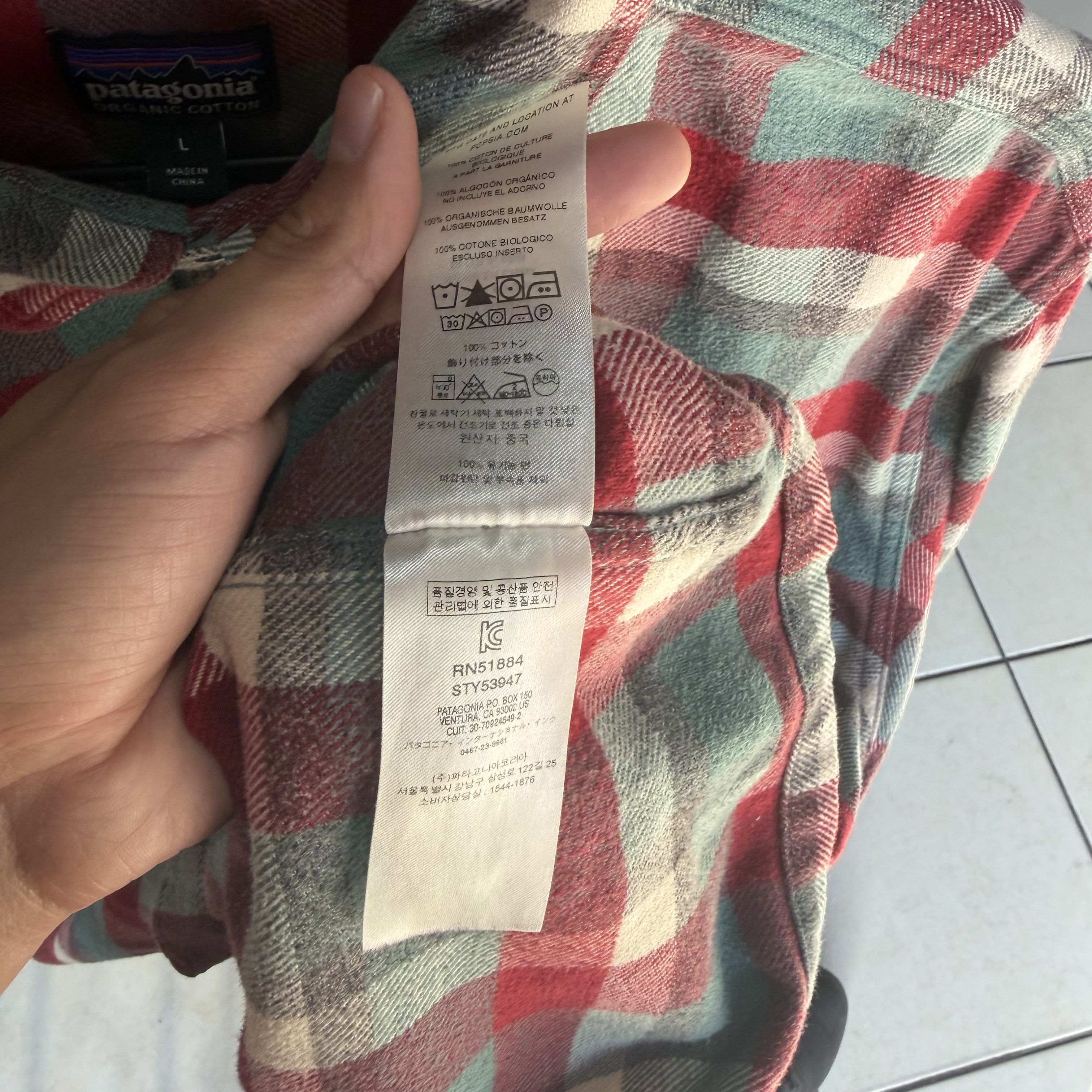 Patagonia PATAGONIA Fjord Organic Cotton Flannel Plaid Shirt Mens Sz L Size US L / EU 52-54 / 3 - 11 Thumbnail