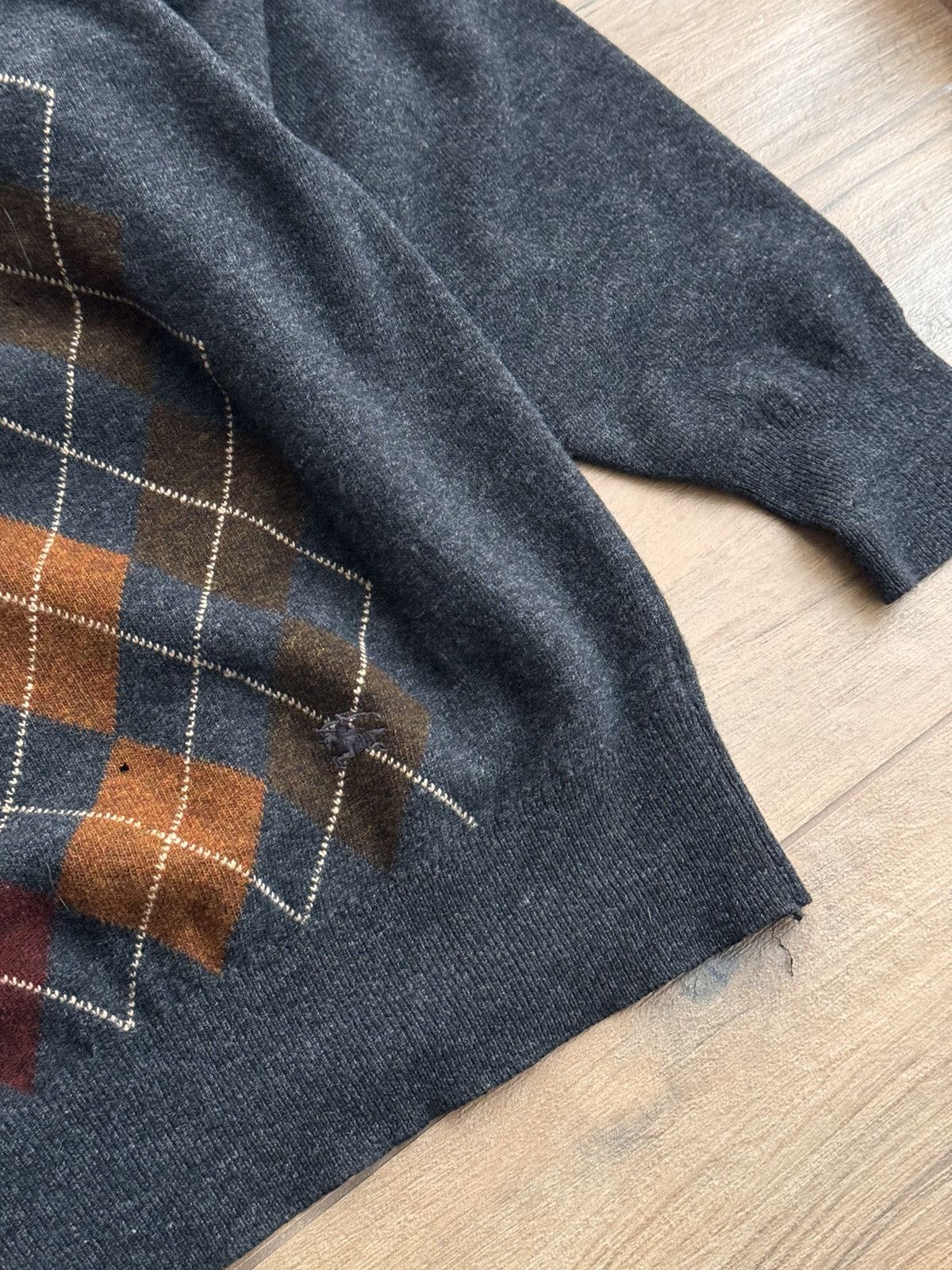 Burberry × Vintage Vintage Burberrys Geelong Lambswool Brown Sweater Size US L / EU 52-54 / 3 - 8 Thumbnail