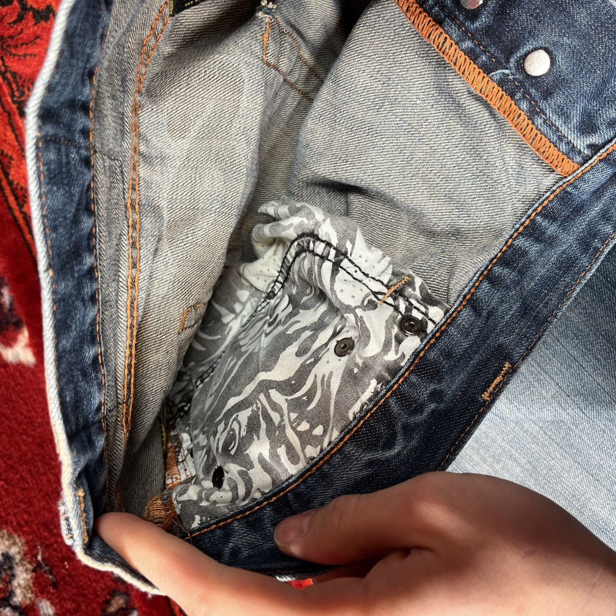 Ed Hardy Vintage Streetwear Rare HipHop Y2K Ed Hardy Jeans Devil Girl Size US 38 / EU 54 - 13 Thumbnail