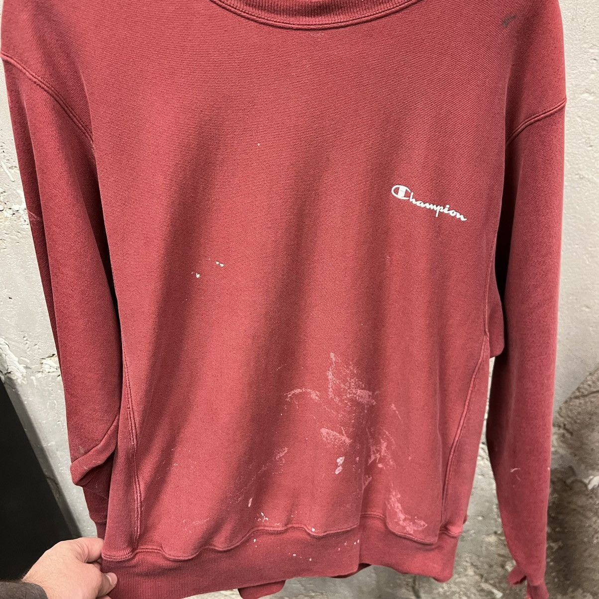 Champion Champion Vintage Y2K Red Reverse Weave Thrashed Crewneck M Size US M / EU 48-50 / 2 - 6 Thumbnail