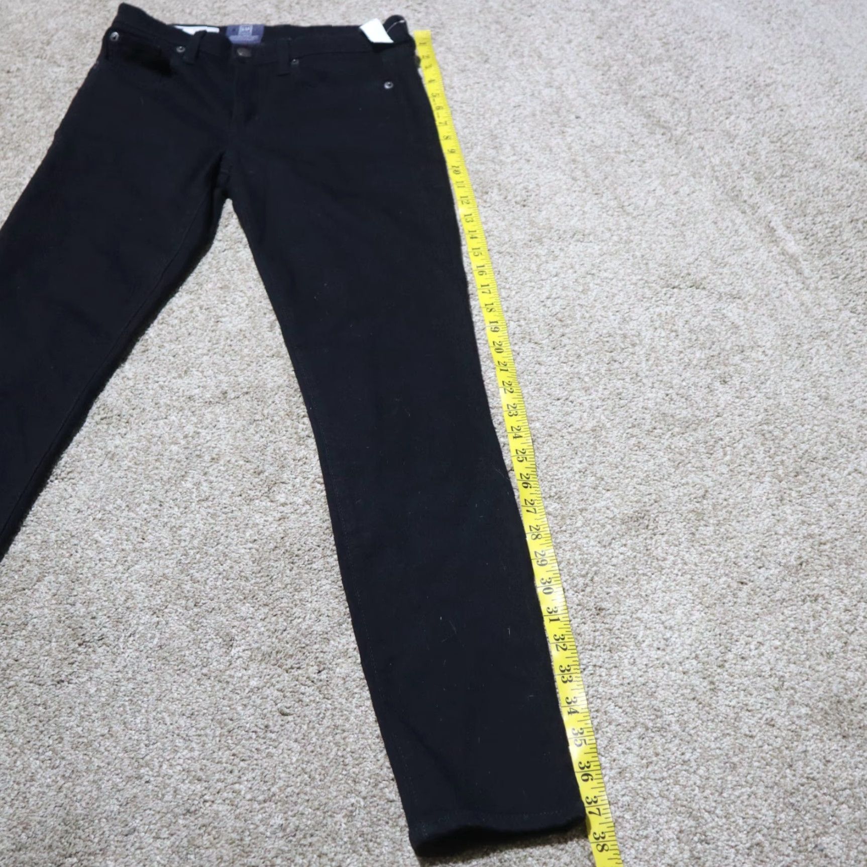 Gap Gap Jeans Women Adult 27 Black Mid Rise Skinny Denim 5-Pocket Womens Size 27" / US 4 / IT 40 - 7 Thumbnail
