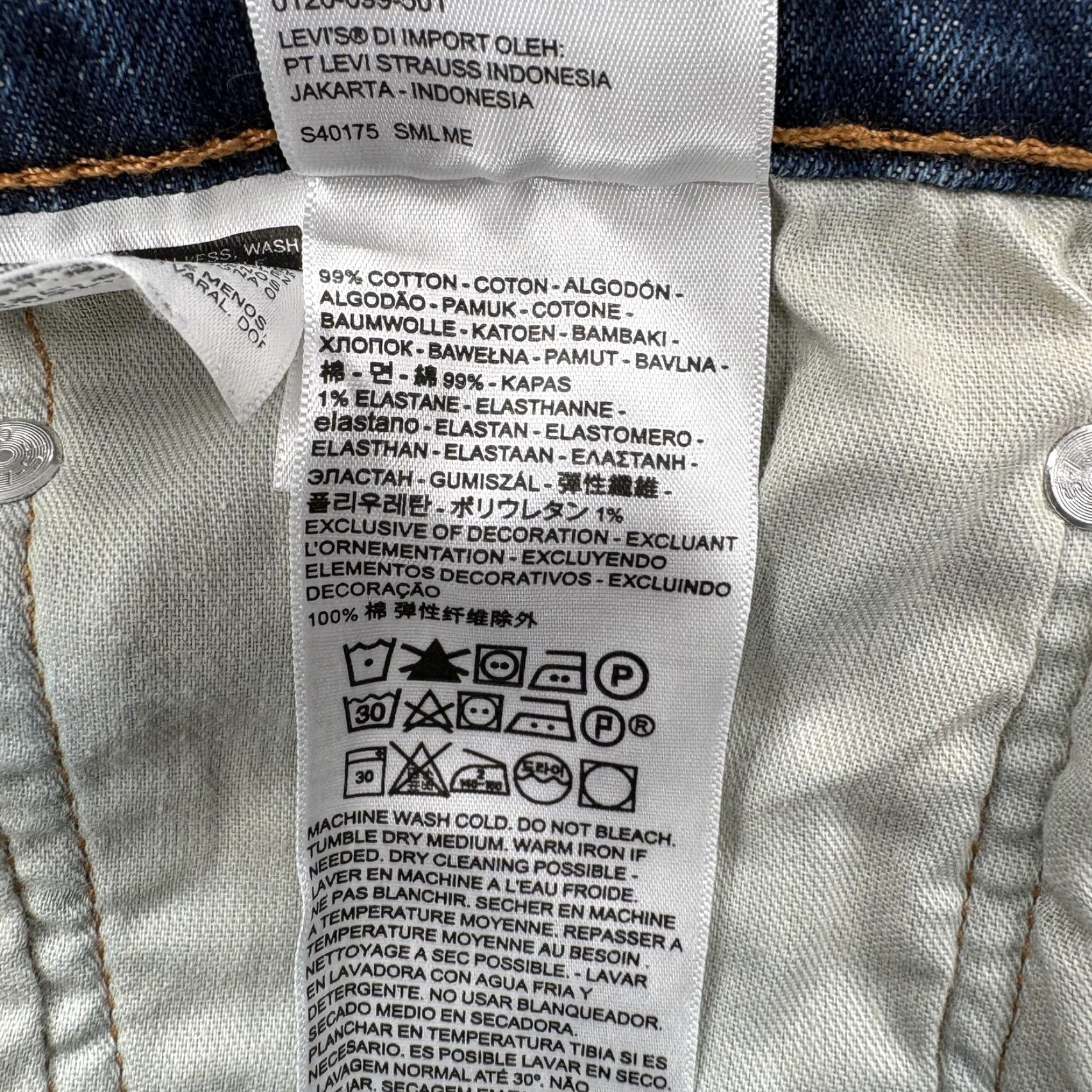 Levi's Levis 505 Jeans Mens 40x30 Blue Medium Wash Regular Straight Stretch Denim Pants Size US 40 / EU 56 - 5 Thumbnail