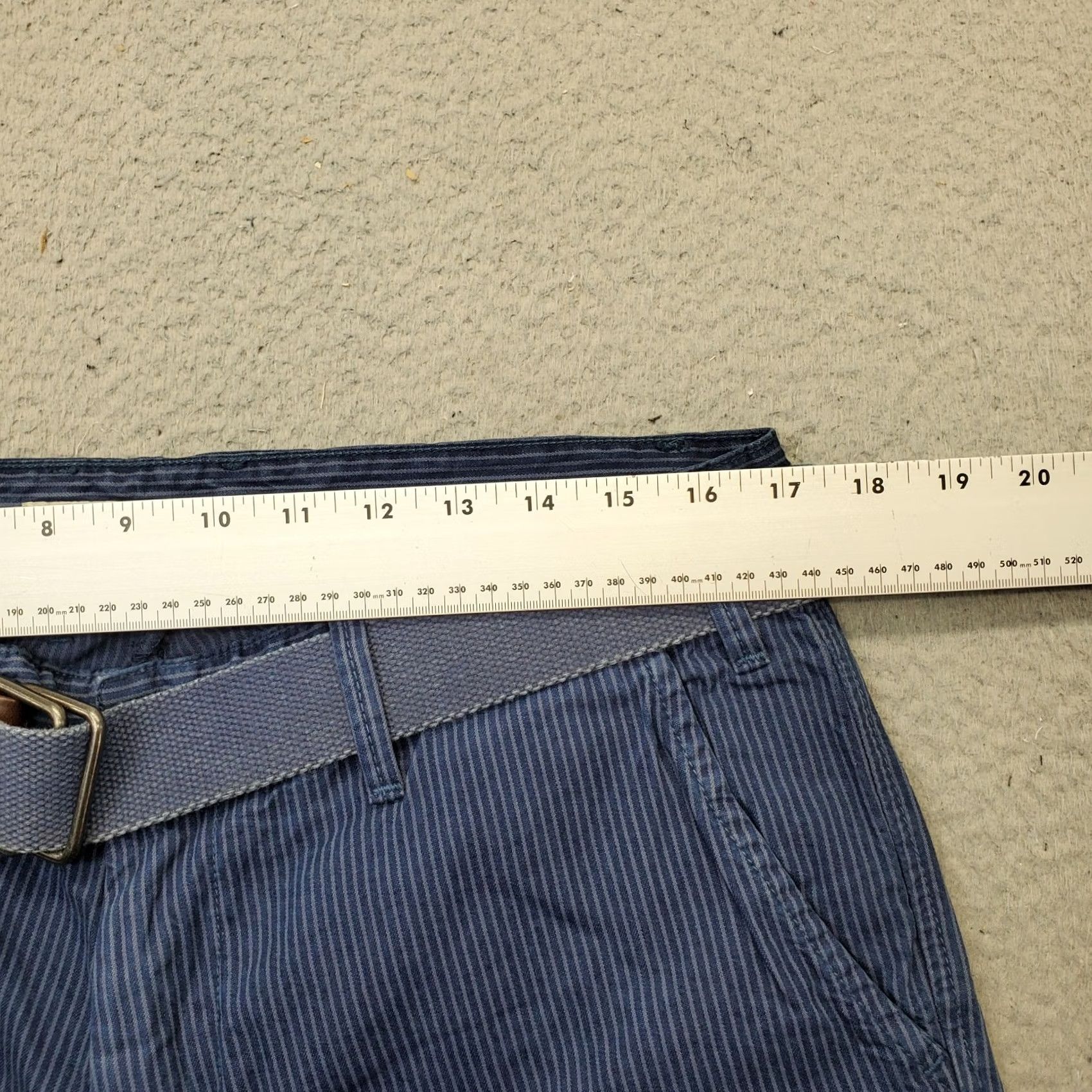Vintage Vtg Tiffosi Bermuda Shorts Mens Medium Multi Pinstripe Flat Front Belted Waist Mens Size M Twist on Front Shaped Pocket Size US 31 - 5 Thumbnail