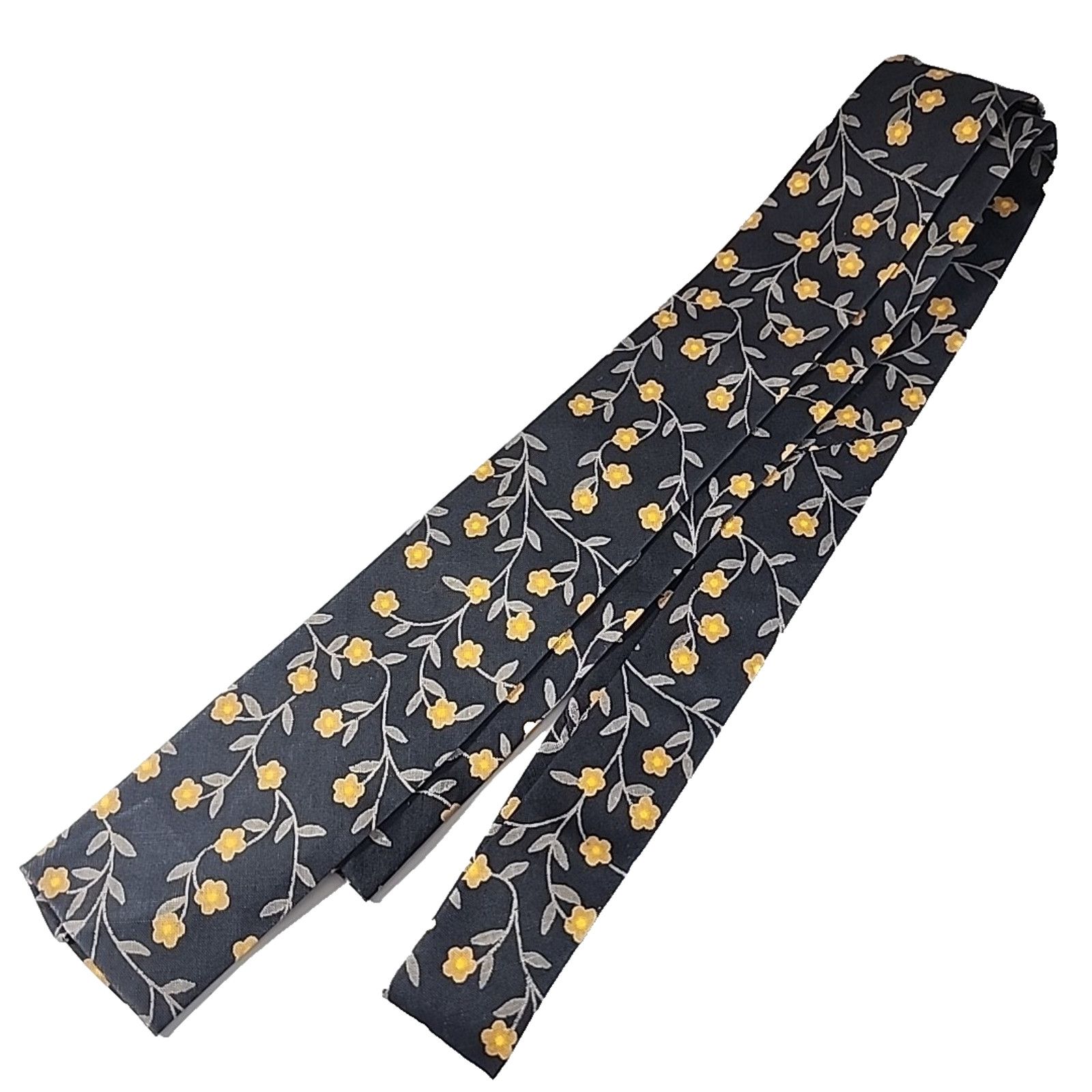 Other Vintage Skinny Tie 49"x2" Flat-End 50s 60s Rockabilly Floral Size ONE SIZE - 1 Thumbnail