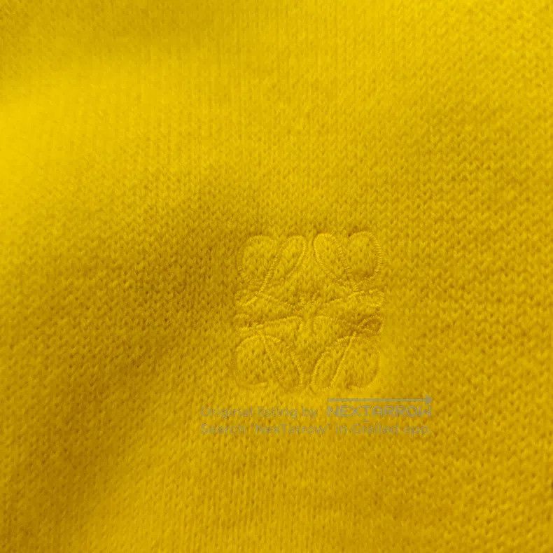 Loewe Loewe Yellow Classic Embroidered Logo Cashmere Sweater Size XS / US 0-2 / IT 36-38 - 7 Thumbnail