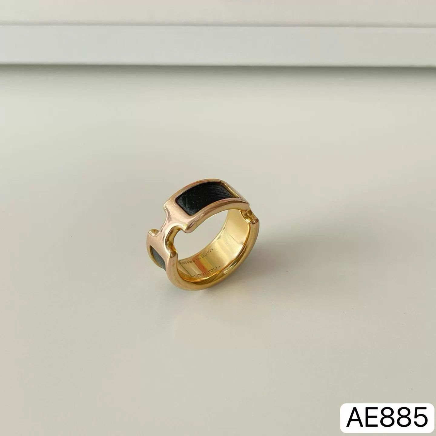 Hermes Hermes Olympe H Ring Calfskin Gold M Size ONE SIZE - 3 Thumbnail