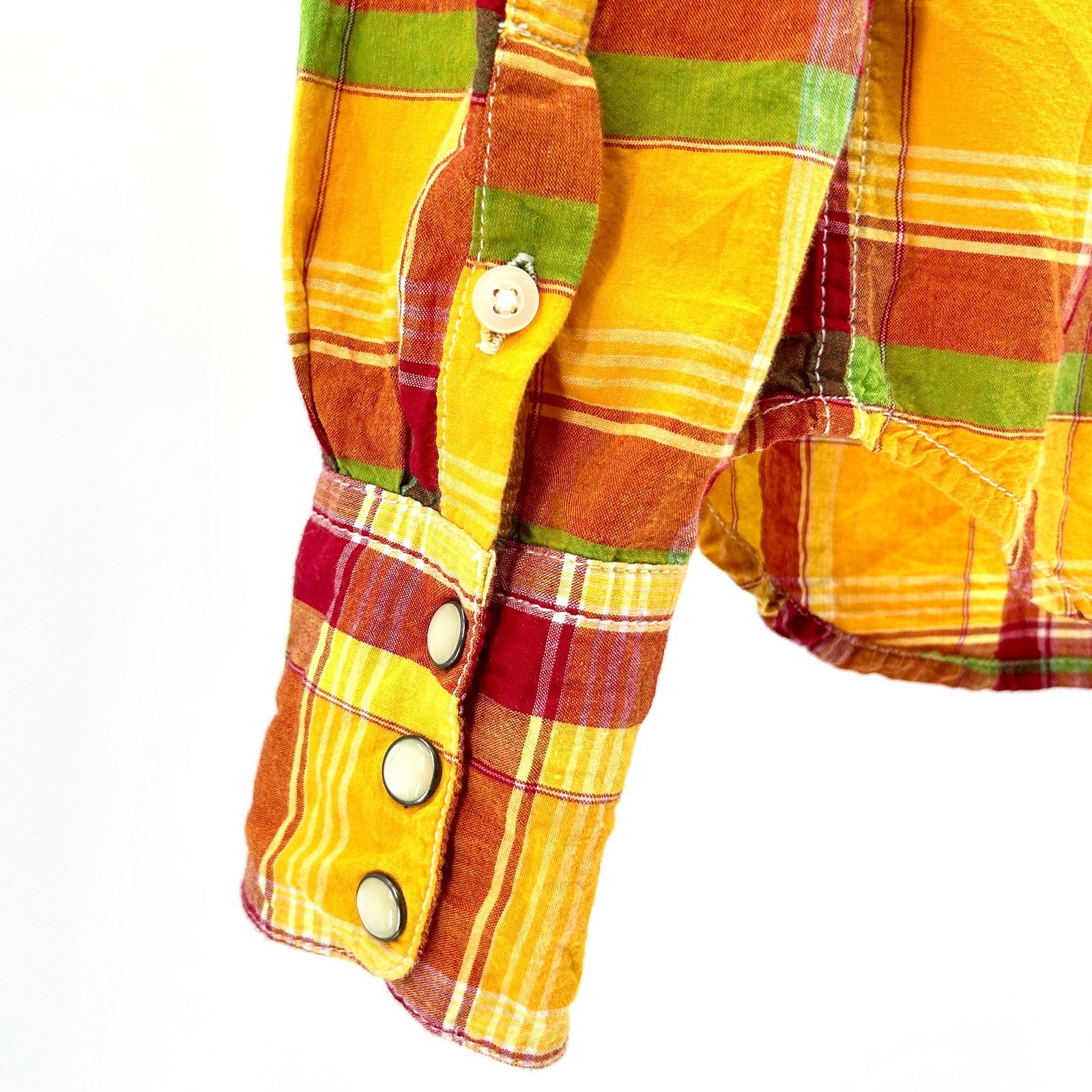 Denim & Supply Ralph Lauren Yellow Plaid 100% Cotton Western Shirt Size S / US 4 / IT 40 - 5 Thumbnail