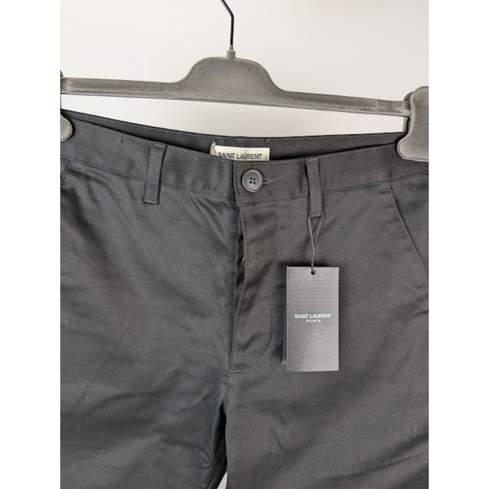 Saint Laurent Paris o1rshd1 Slim Fit Cotton Chino Pants in Black Size US 36 / EU 52 - 8 Thumbnail