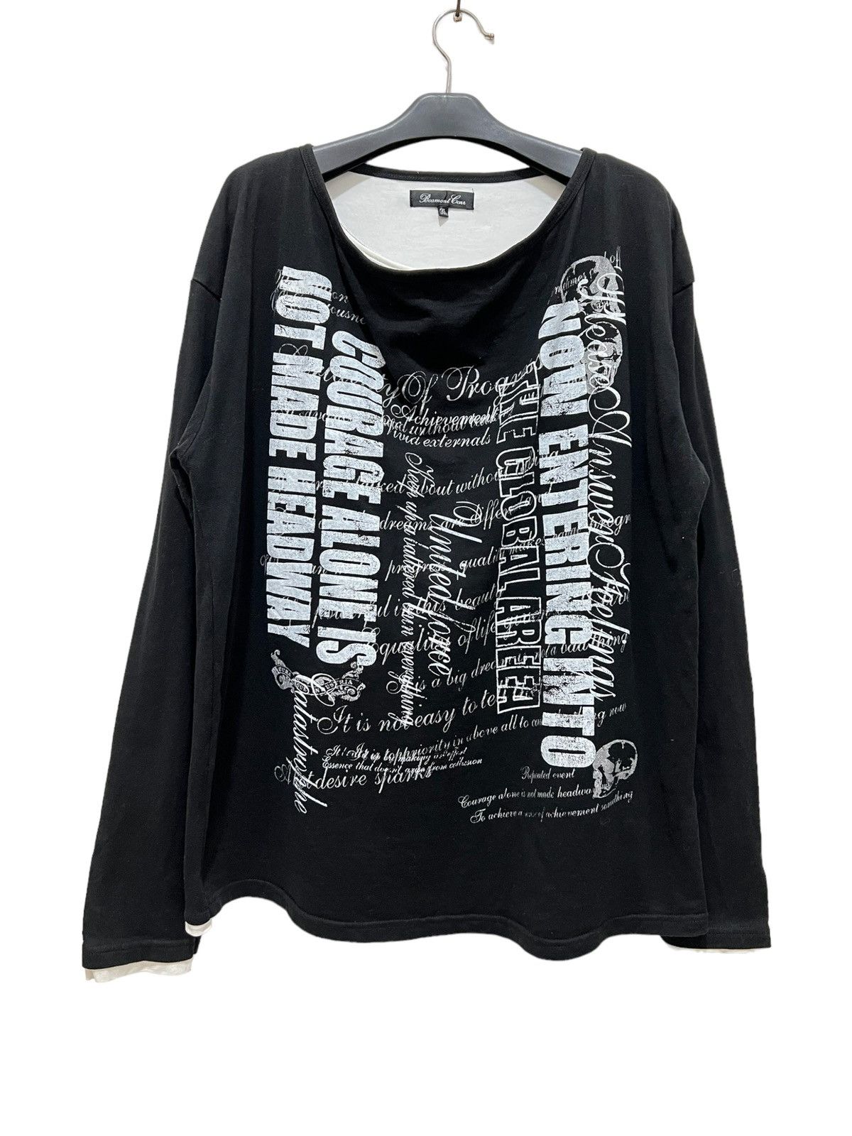 image of If Six Was Nine x Le Grande Bleu L G B Baeaumere Poem Double Layers Long Slevee Tee in Black (Size 