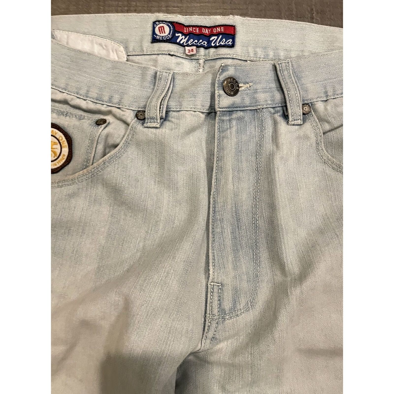 Vintage VINTAGE Mecca Jeans Men 34x32 Jeans 5-Pocket Denim Light Blue Baggy Wide Leg Y2K Hip Hop Grunge Goth Metal Tattoo USA Size US 34 / EU 50 - 5 Thumbnail