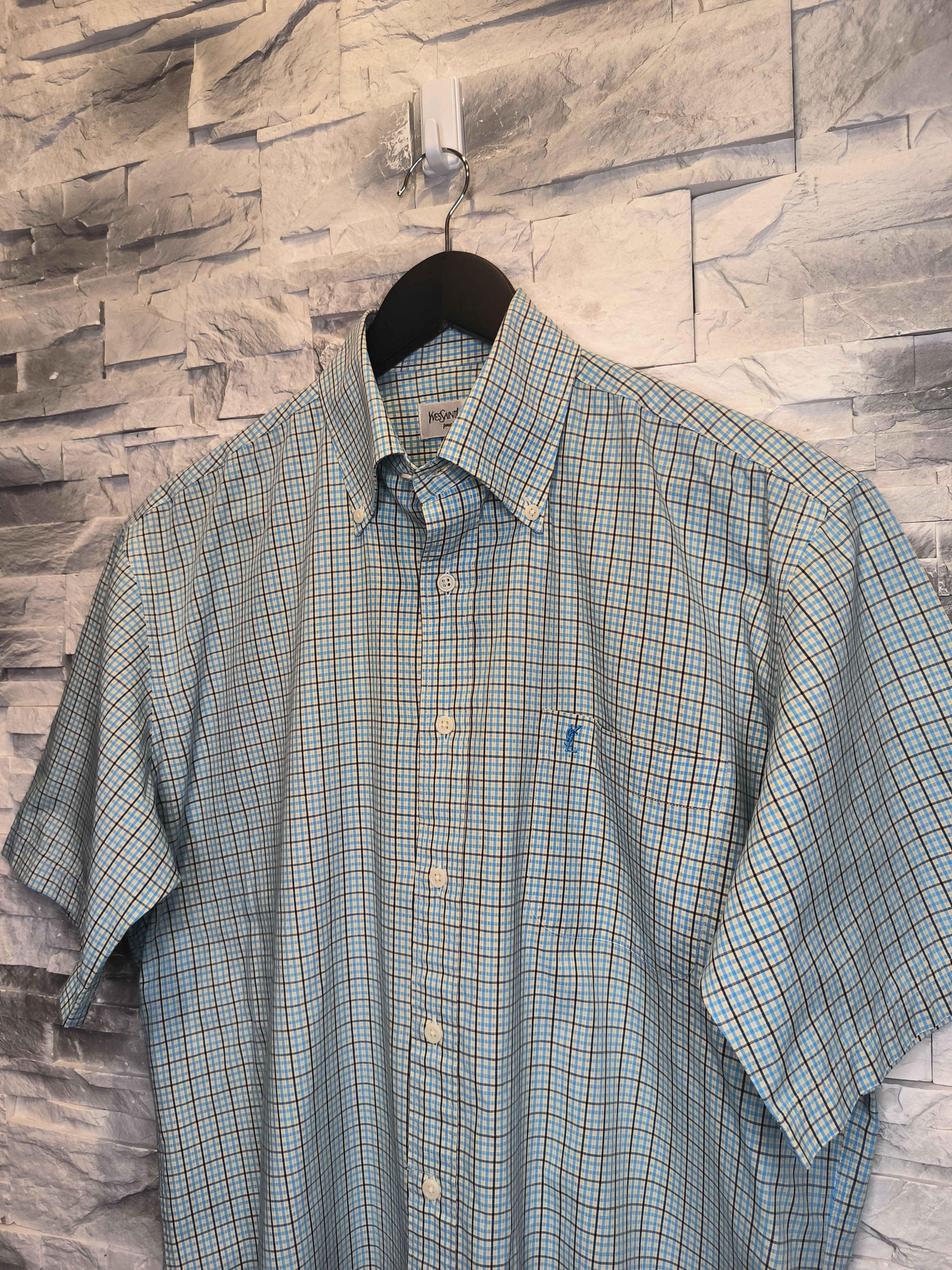 Yves Saint Laurent Vintage YSL Pour Homme Yves Saint Laurent Checked Shirt Size US XL / EU 56 / 4 - 2 Thumbnail