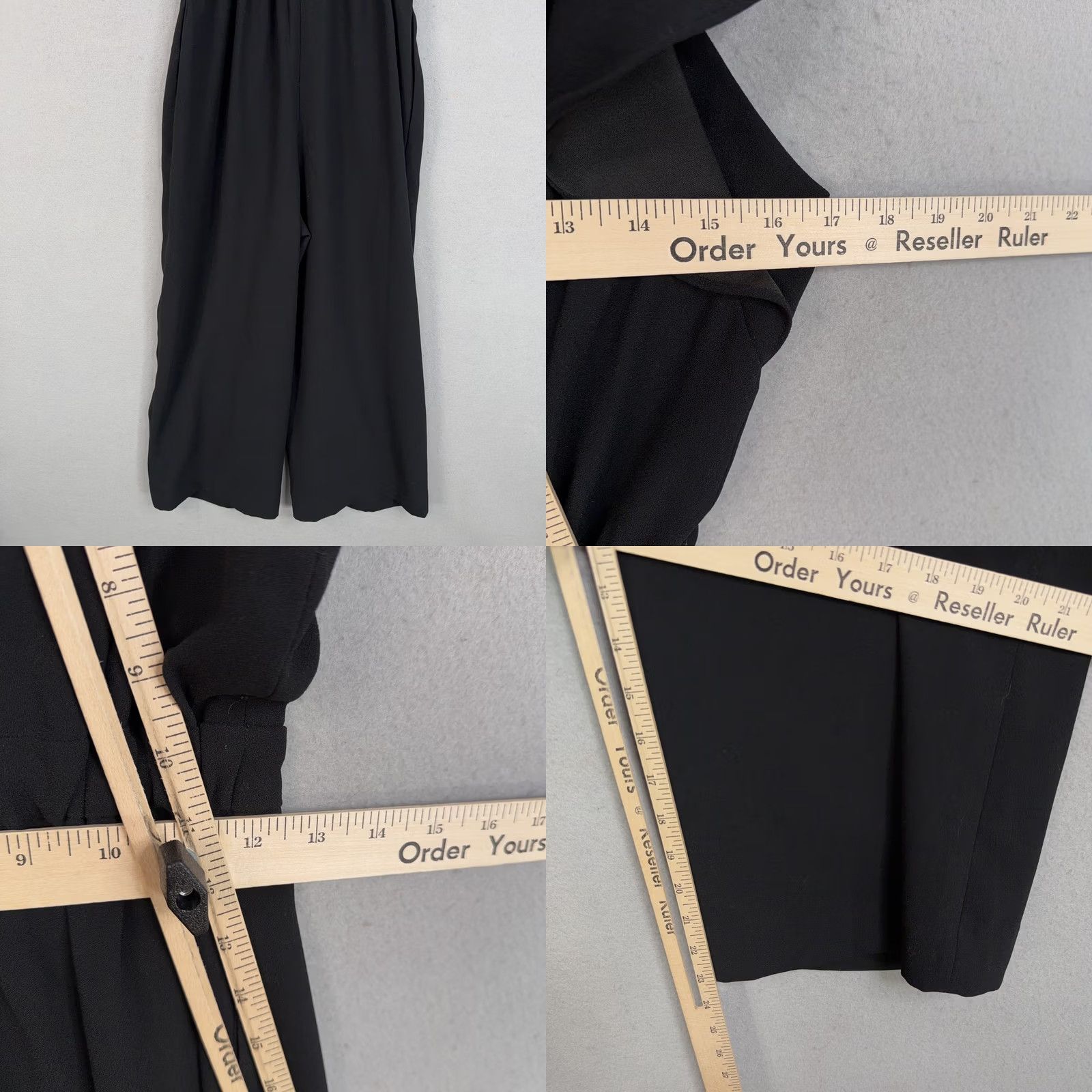J.Crew J.CREW Jumpsuit Womens 0 Black Ruffle Wide Leg Crop Dressy Work Office Shirt? Size XS / US 0-2 / IT 36-38 - 8 Thumbnail