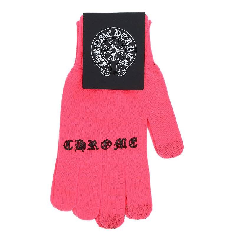 image of Chrome Hearts Logo Print Work Gloves in Pink, Men's