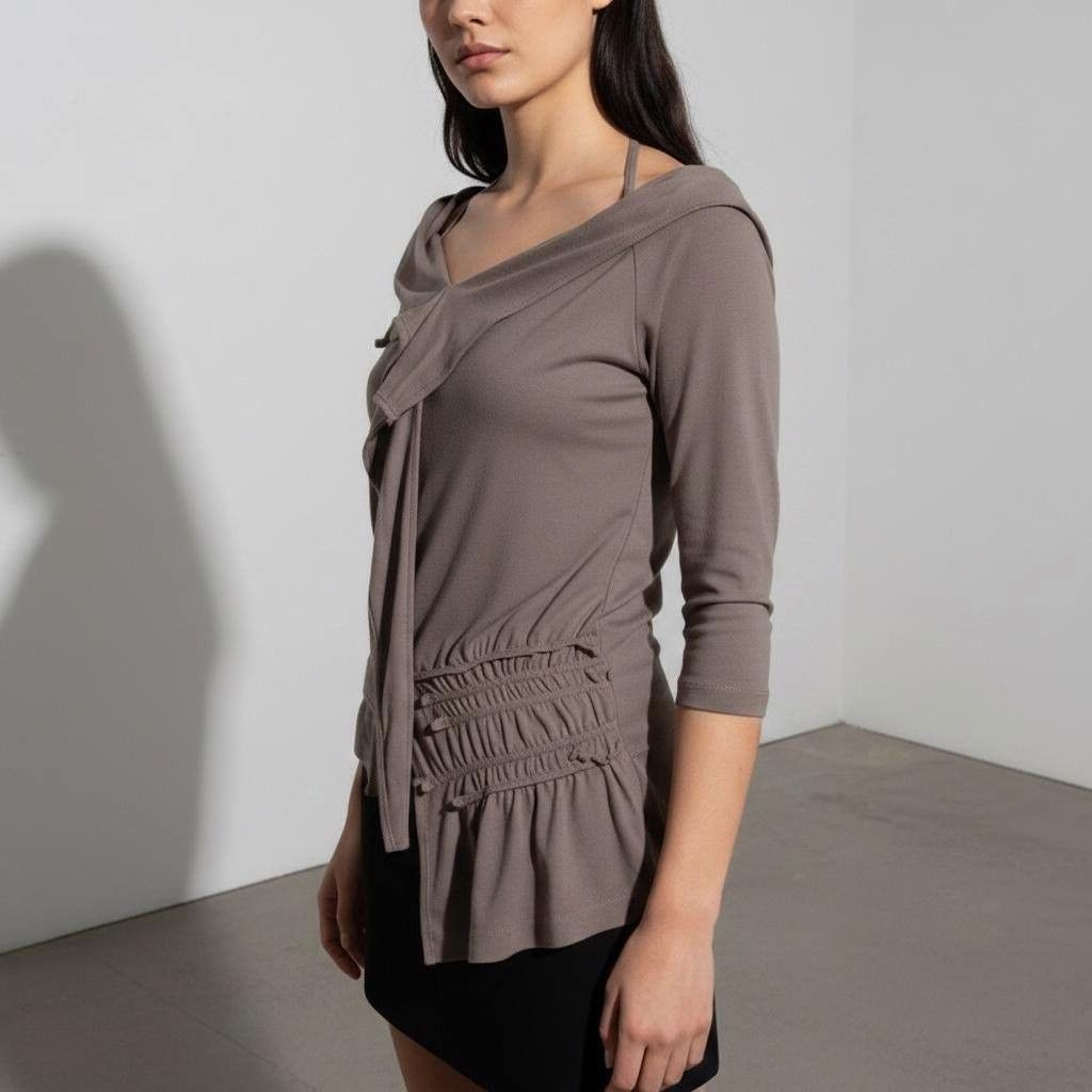 Other The Cop Copine Asymmetrical Ruched Top Size ONE SIZE - 3 Thumbnail