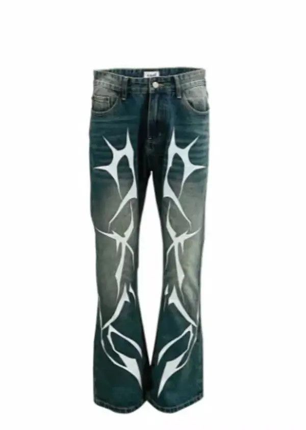 Japanese Brand Lightning Thorns Street Hip-Hop Loose Jeans Size US 30 / EU 46 - 1 Thumbnail