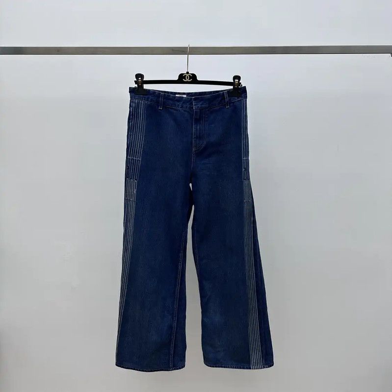 Dior Dior Women's Blue Casual Wide-Leg Pants 0089 Size 30" / US 8 / IT 44 - 1 Thumbnail