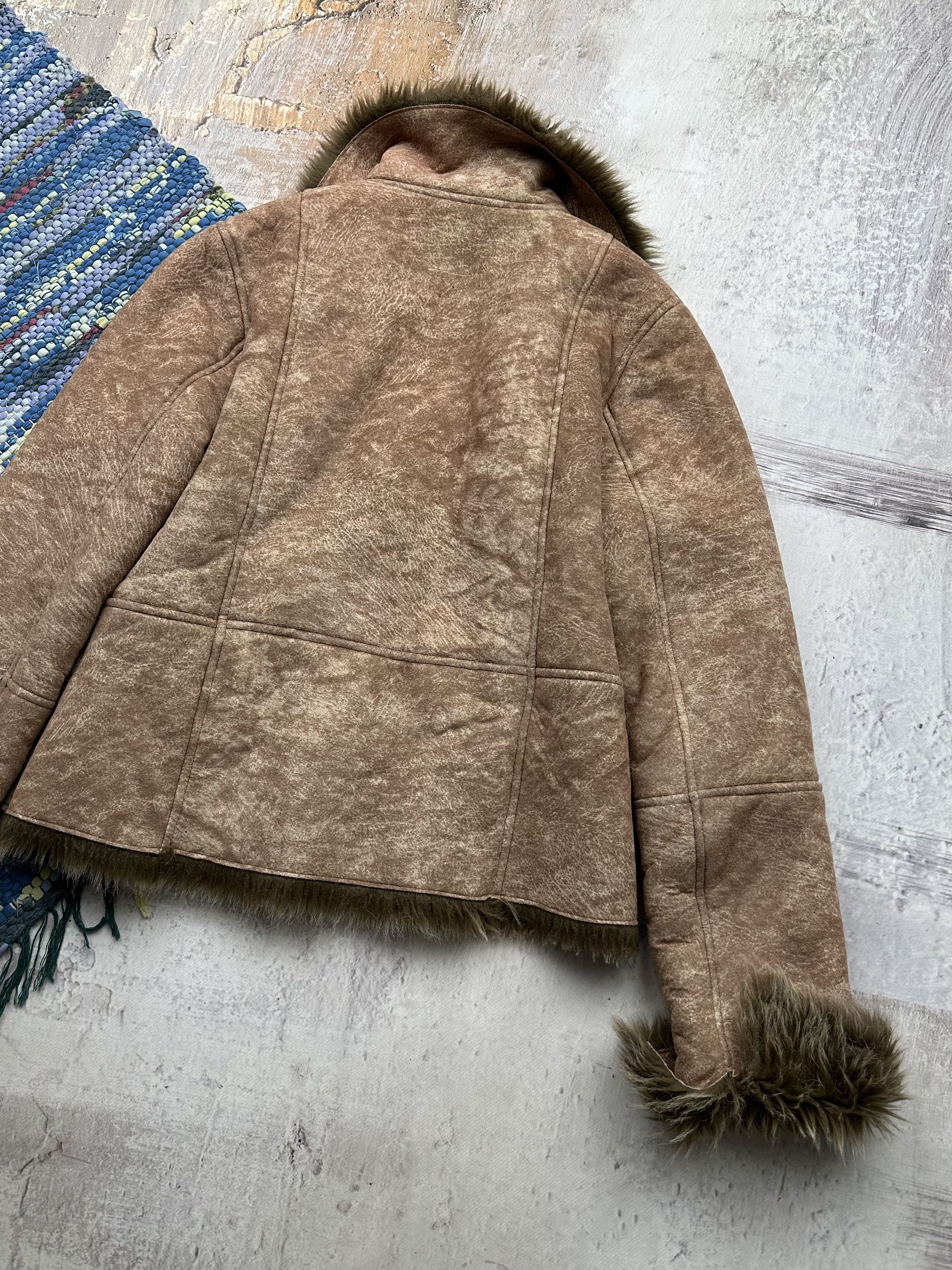 Japanese Brand Vintage Faded Faux Sheepskin Coat D15A509(572) Size M / US 6-8 / IT 42-44 - 7 Thumbnail