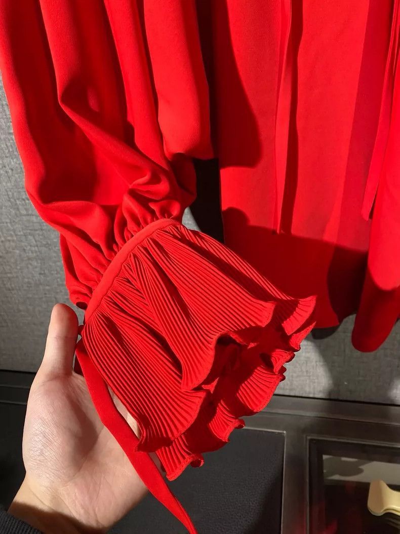 Balenciaga Red Balenciaga Women's Top with Unique Design-2505 Size L / US 10 / IT 46 - 5 Thumbnail