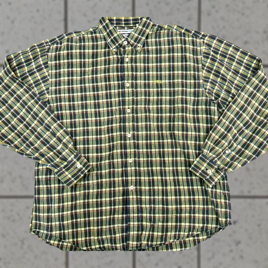 Yves Saint Laurent VINTAGE Saint Laurent Shirt Mens L Yves YSL Long Sleeve Check Men Size Size US L / EU 52-54 / 3 - 1 Thumbnail