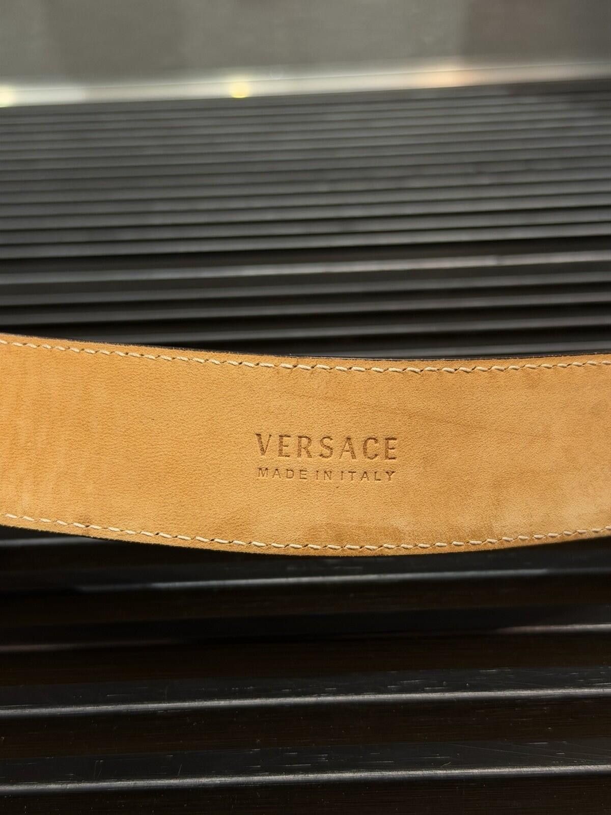Versace Versace Medusa-Buckle Blue Slim Leather Belt 80 (32) $425 Size ONE SIZE - 11 Thumbnail