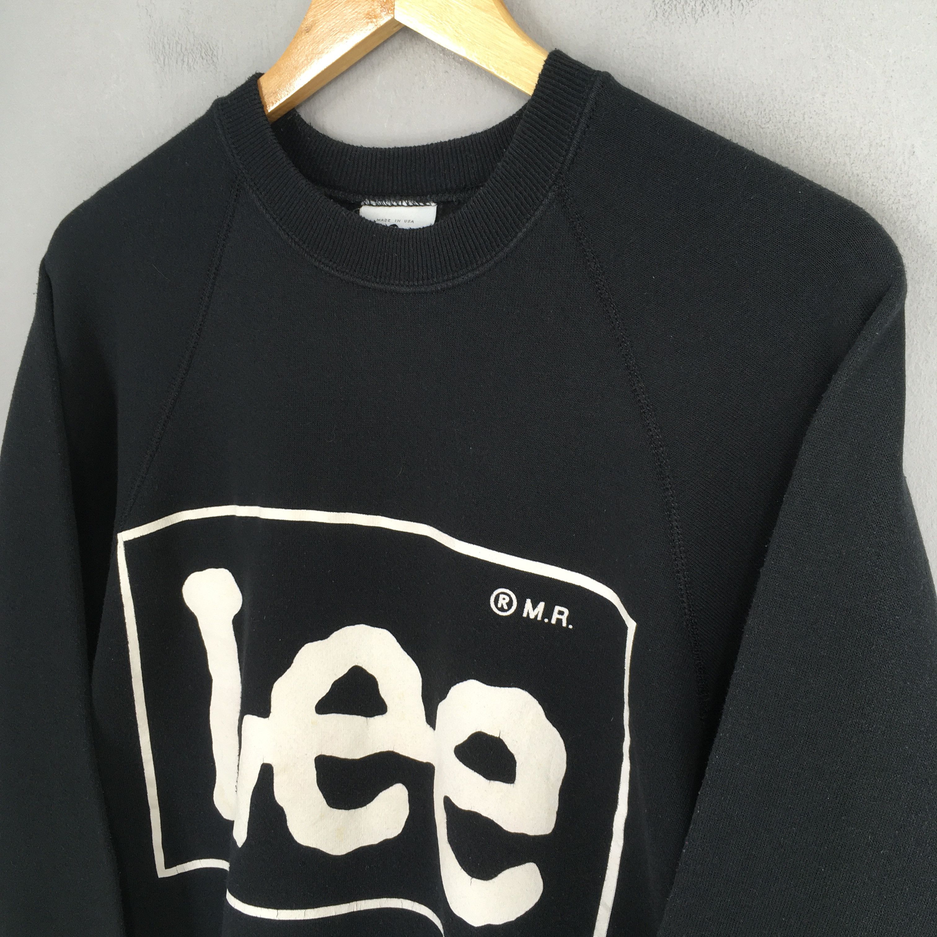 Lee × Vintage Vintage 90s Lee Jeans USA Black Sweatshirt Medium Size US M / EU 48-50 / 2 - 3 Thumbnail