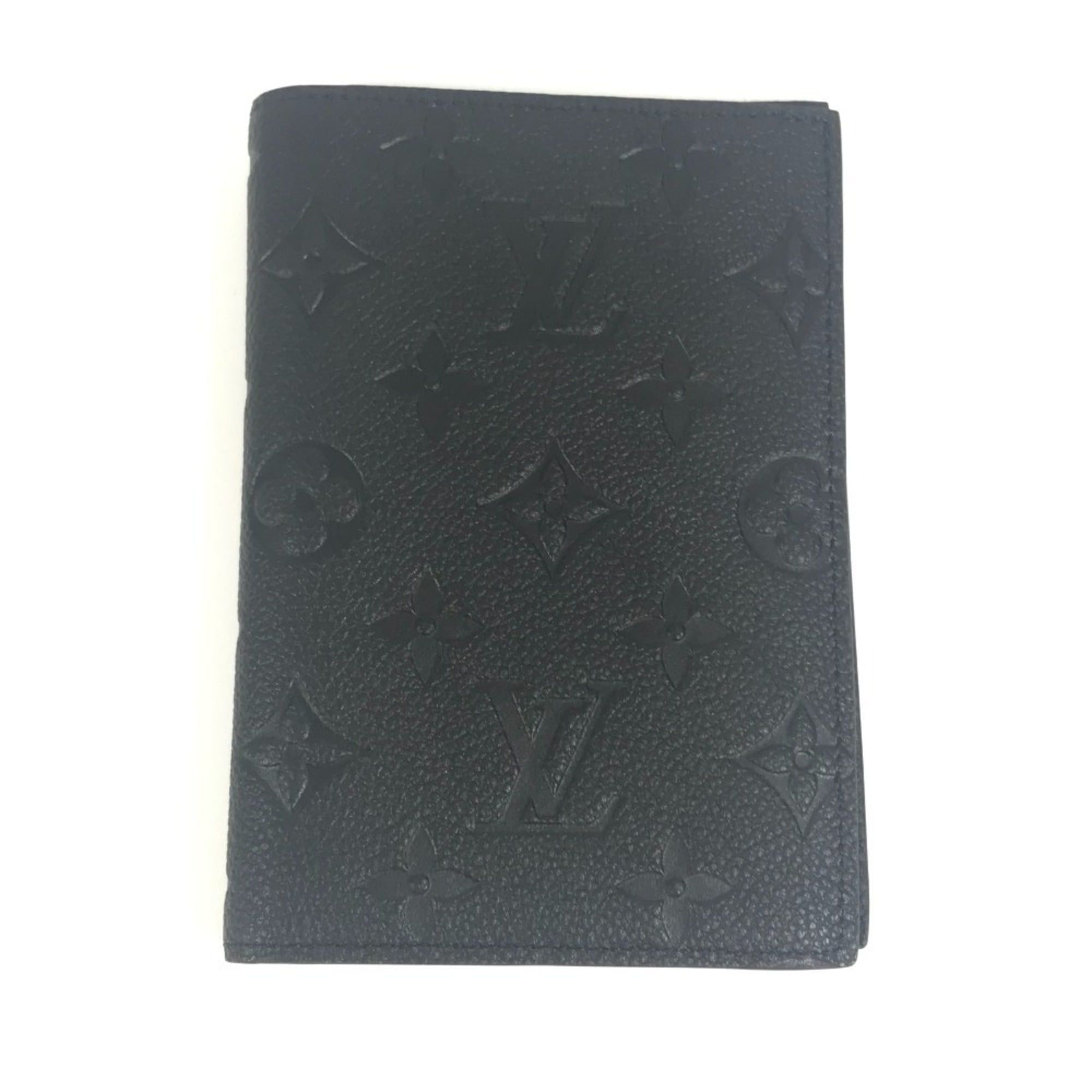 Louis Vuitton LOUIS VUITTON M63914 Monogram Empreinte Couverture Passport NM Cover Stationery Bifold Case Leather Men's and Women's Noir Black Like New Size ONE SIZE - 1 Thumbnail