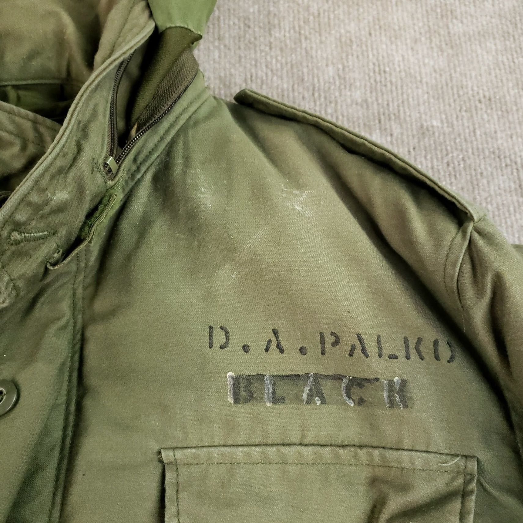 Vintage VINTAGE US Army Coat Mens M Green Military Jacket Long Zip Hooded Lined Pockets Full Zip OG-107 Seasonal Fall Winter Spring 90s? Size US M / EU 48-50 / 2 - 7 Thumbnail