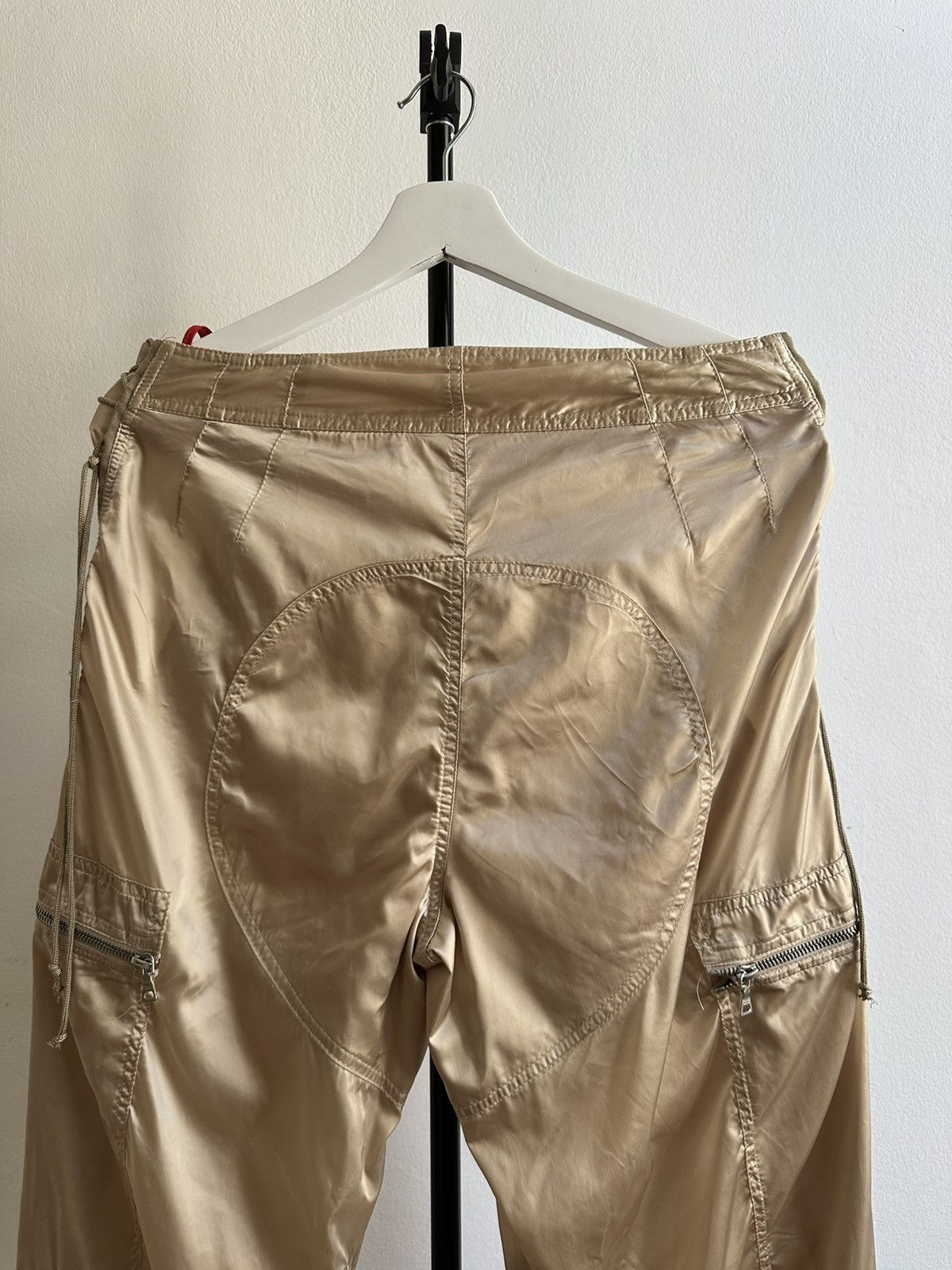 Prada Vintage Nylon Archive Bondage Zipper Laced Cargo Pants