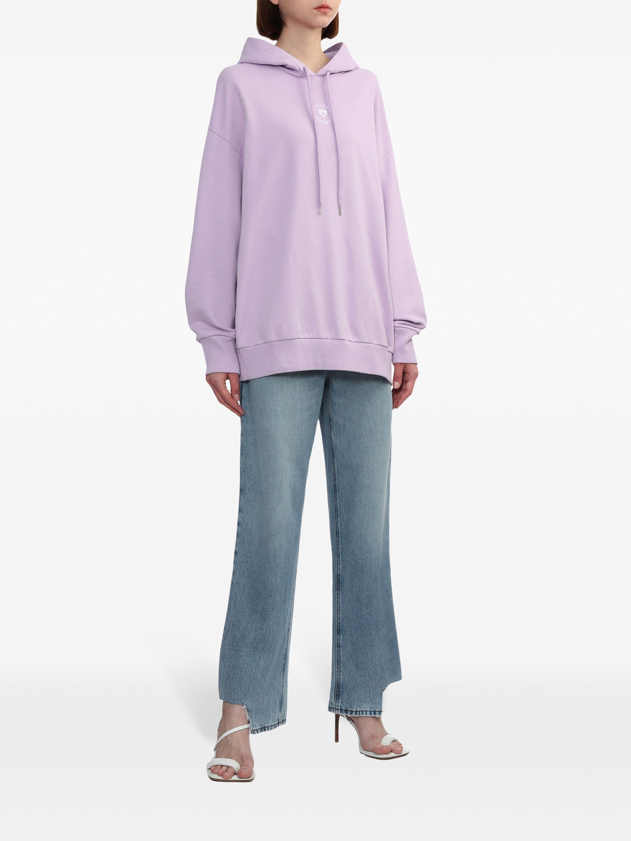 Stella McCartney o1s22i1n1024 Iconic Mini Heart Hooded Sweatshirt in Purple Size XS / US 0-2 / IT 36-38 - 2 Thumbnail