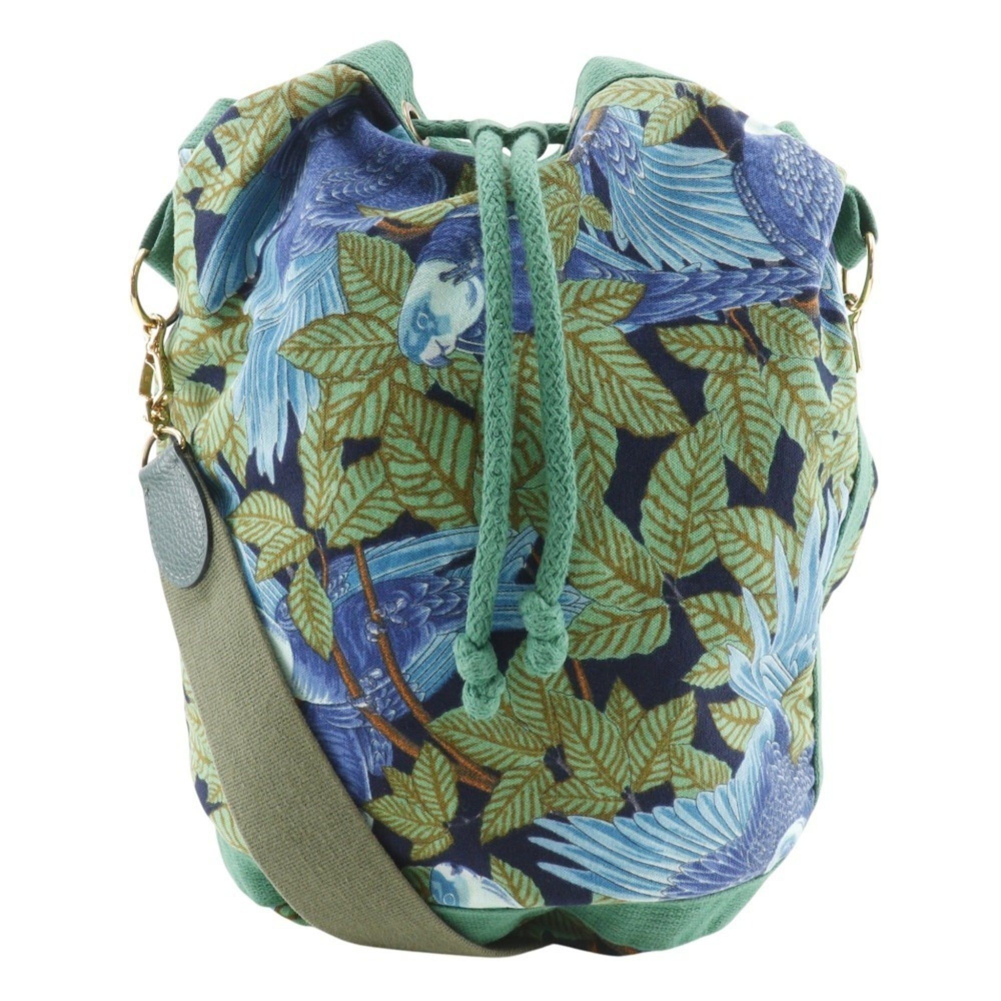 Hermes Hermes Hermès Botanical and Bird Print Cotton Shoulder Bag, Green, A5 Purse, Women's Size ONE SIZE - 1 Thumbnail