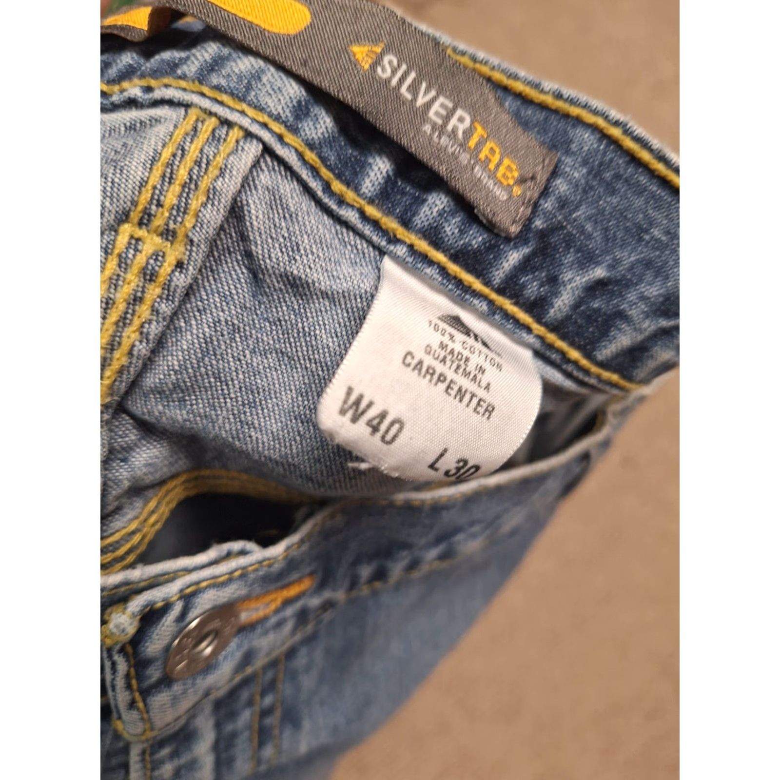 Levi's VINTAGE Levi’s Silvertab Carpenter Jeans 40x30 Grunge Wide-Leg Jeans Mens Baggy 40in Light Blue Utility Distressed Bottoms Size US 40 / EU 56 - 2 Thumbnail