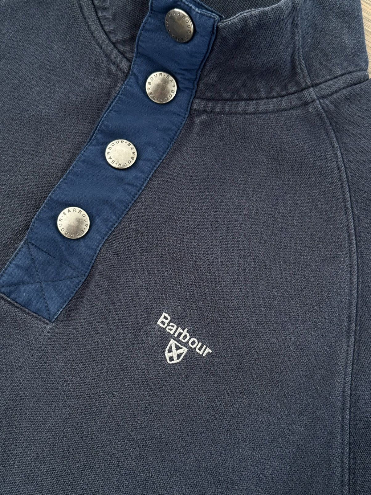Barbour Vintage Barbour England Navy Pullover 1/4 Rare Sweatshirt Size US S / EU 44-46 / 1 - 7 Thumbnail