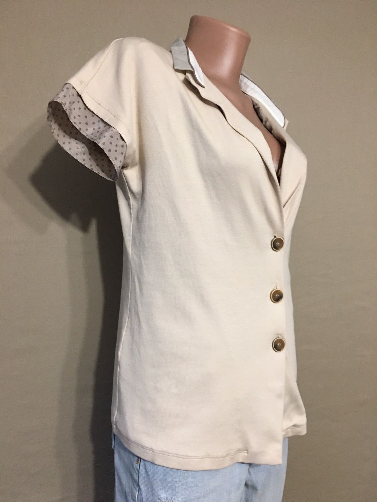 Fabiana Filippi Fabiana Filippi Cotton Silk Designer Blouse Size L EU40 Size L / US 10 / IT 46 - 4 Thumbnail